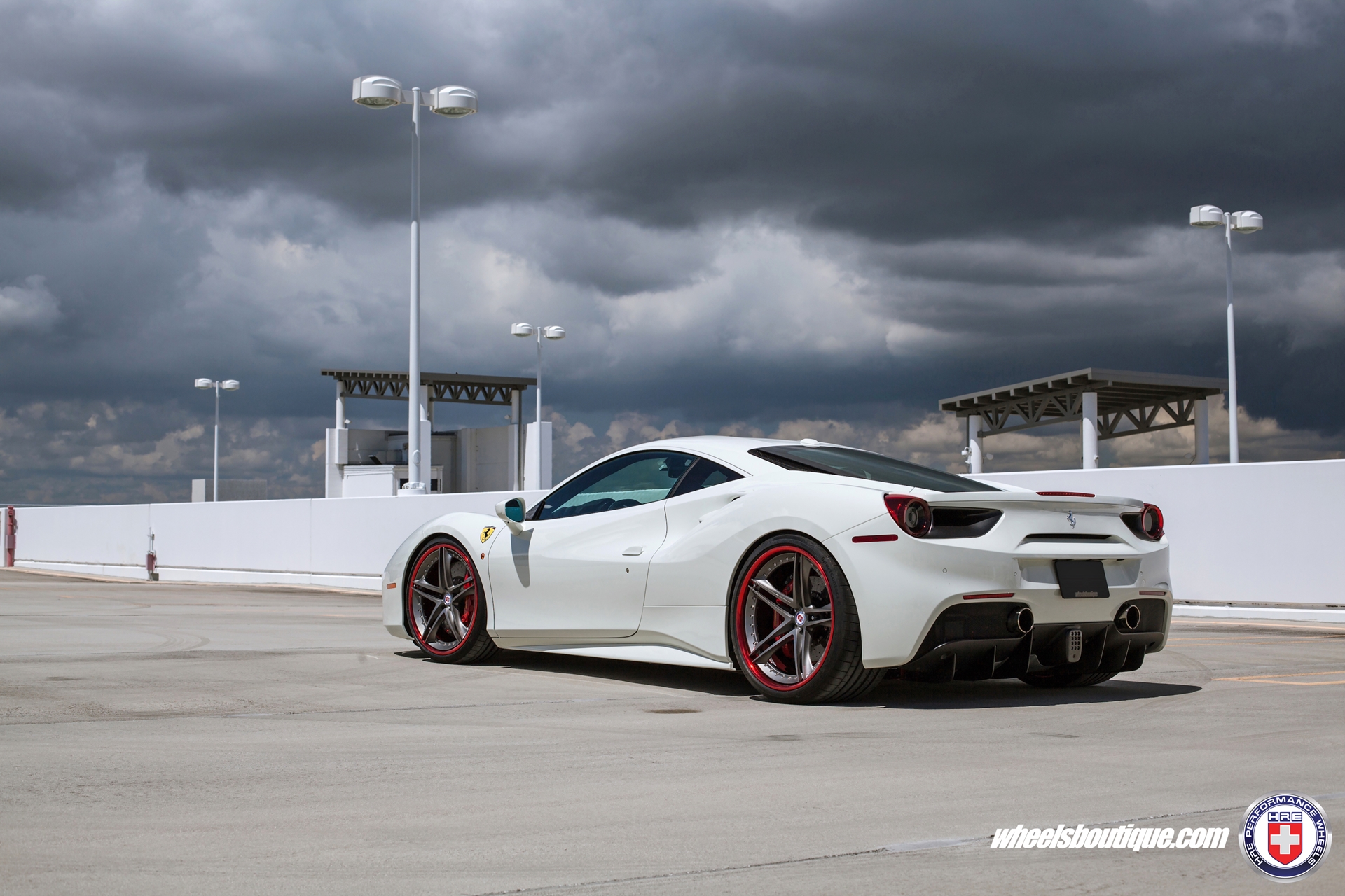 Ferrari 488 | Bianco Avus | on HRE S207 | Frozen Polished Dark Clear