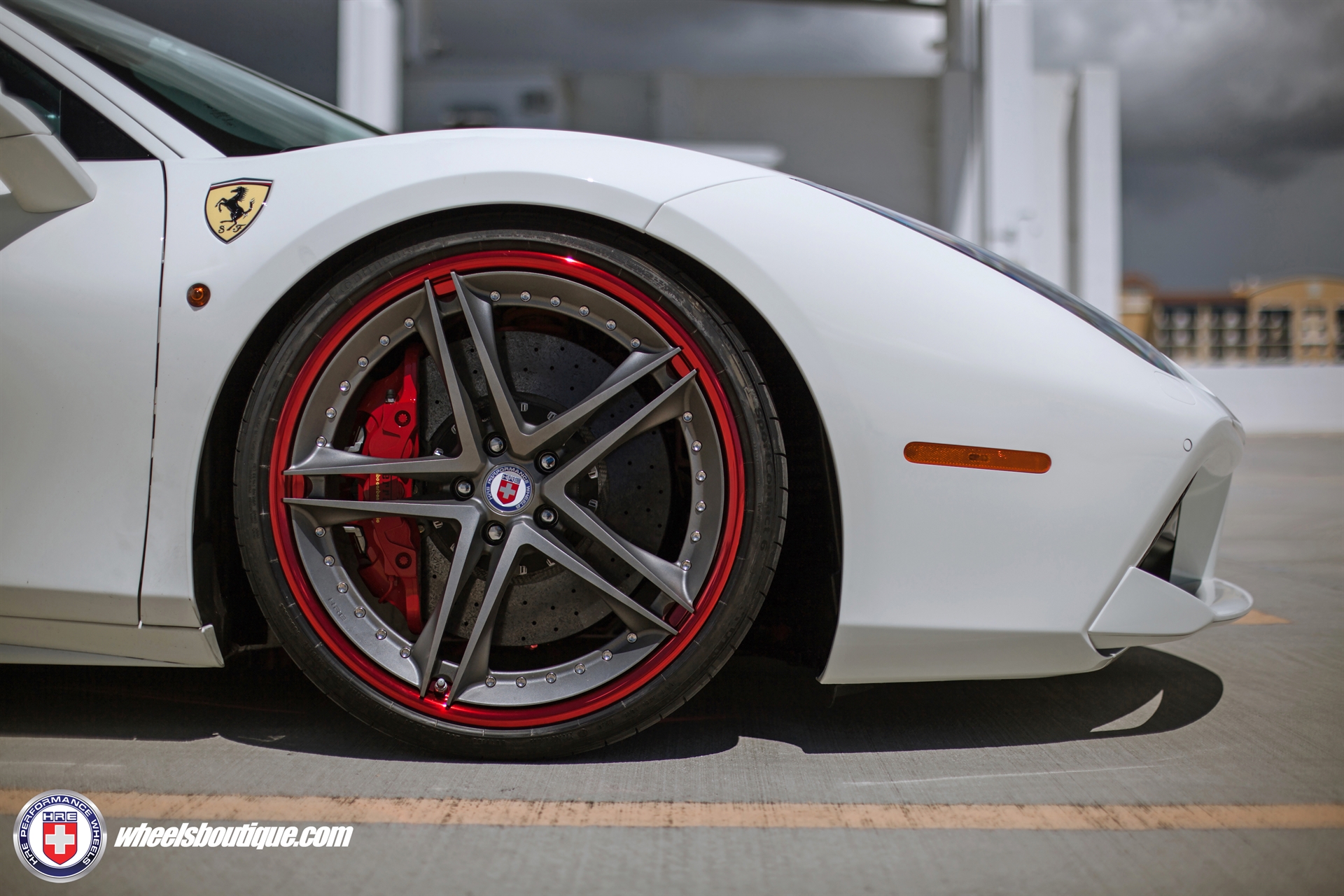 Ferrari 488 | Bianco Avus | on HRE S207 | Frozen Polished Dark Clear