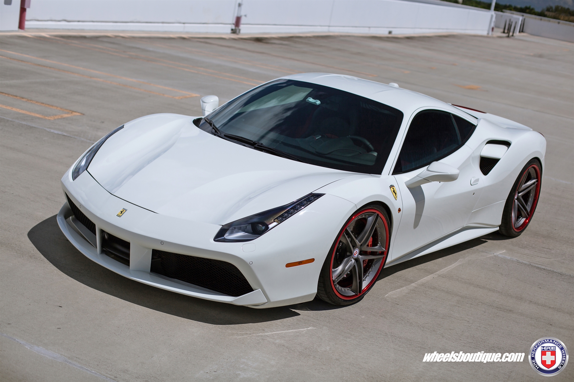 Ferrari 488 | Bianco Avus | on HRE S207 | Frozen Polished Dark Clear
