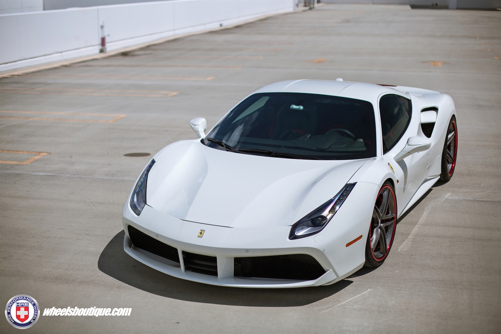 Ferrari 488 | Bianco Avus | on HRE S207 | Frozen Polished Dark Clear