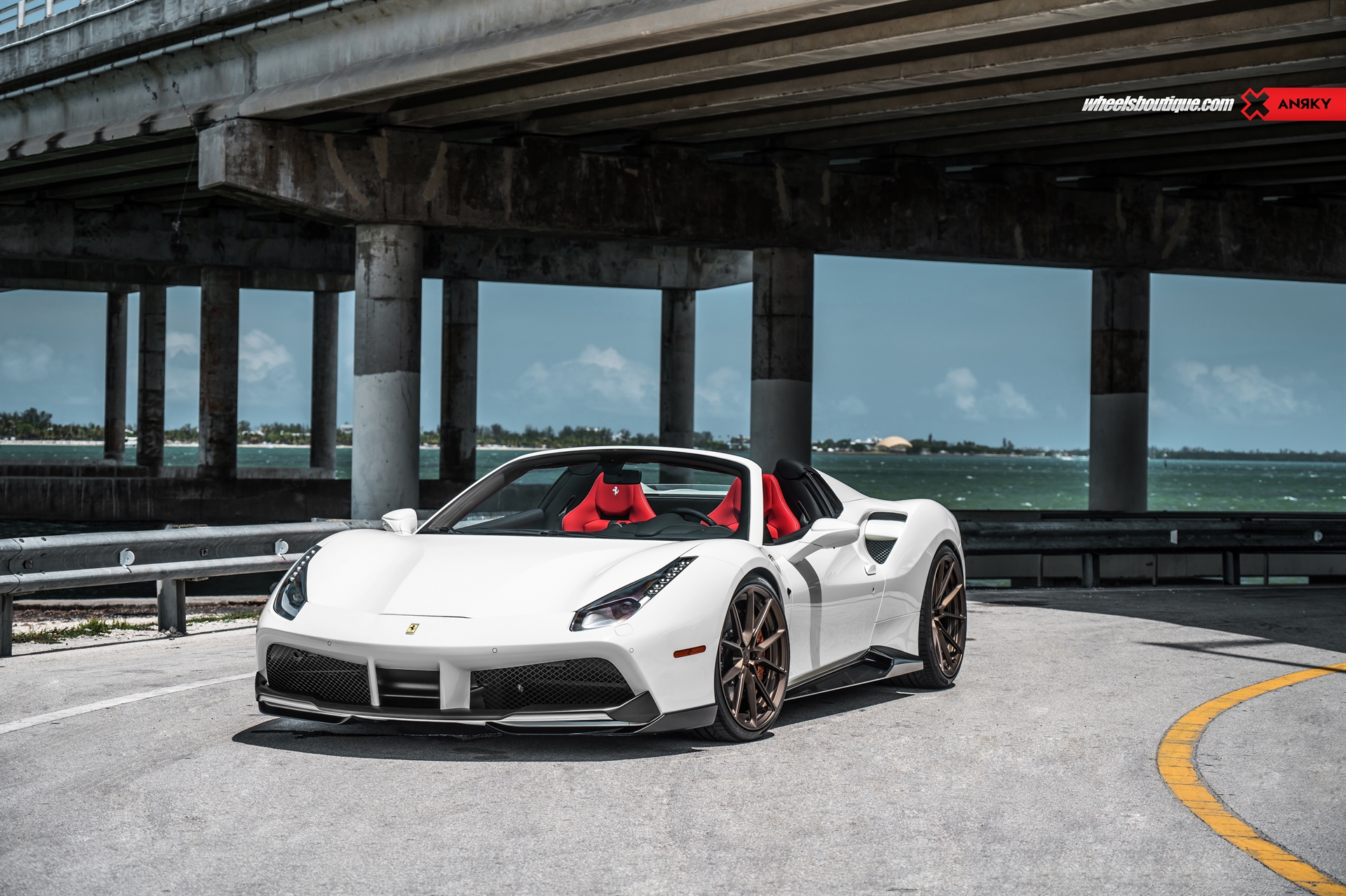 Ferrari 488 Spider | Bianco Avus | on ANRKY AN22 | Satin Bronze