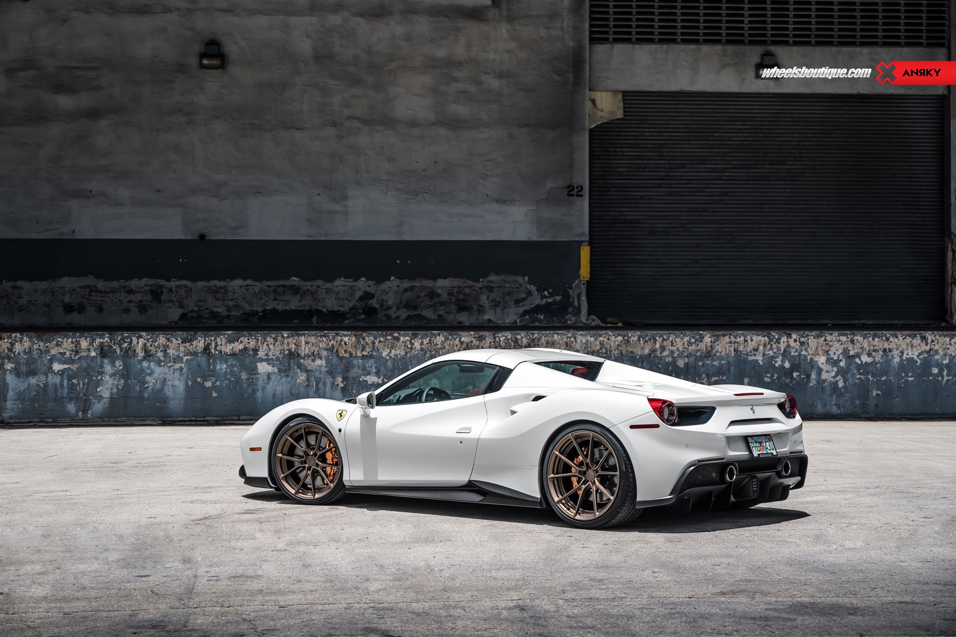 Ferrari 488 Spider | Bianco Avus | on ANRKY AN22 | Satin Bronze