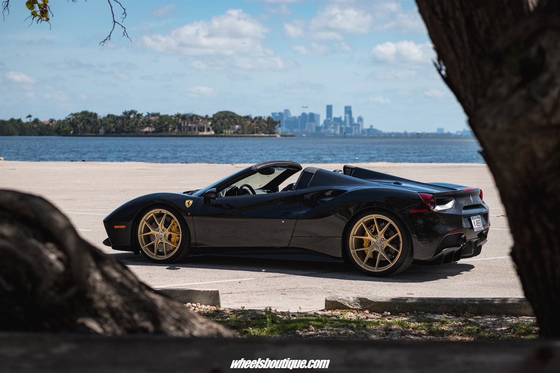 Ferrari 488 Spider | Nero | on HRE P101 | Frozen Brushed Gold