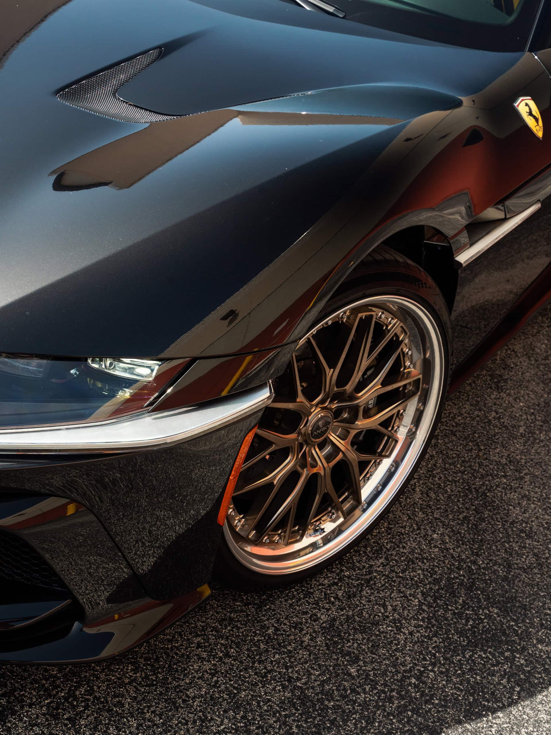 Photo 23 of Ferrari 12 Cilindri | Nero Daytona | on ANRKY RS1 | Mirror Polished Champagne