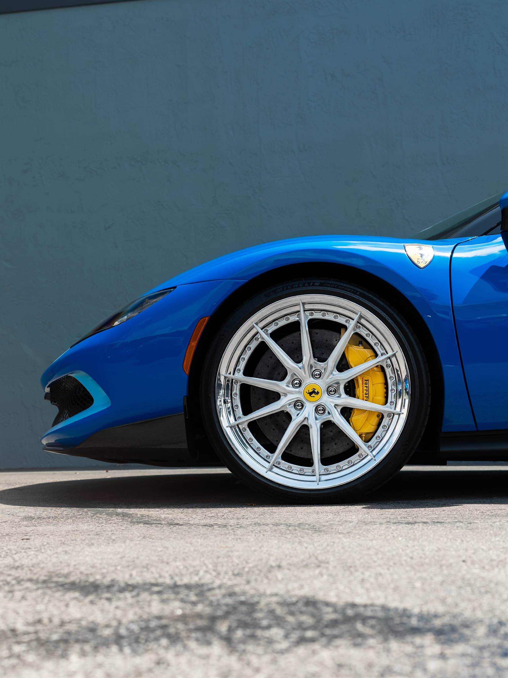 Ferrari 296 GTB | Azzurro Dino | HRE S104SC | Brushed Clear