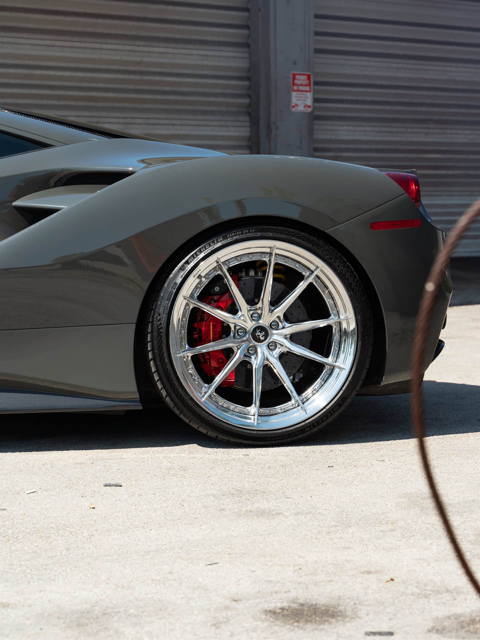 Ferrari 488 GTB | Grigio Medio | on HRE S104SC | Polished Clear