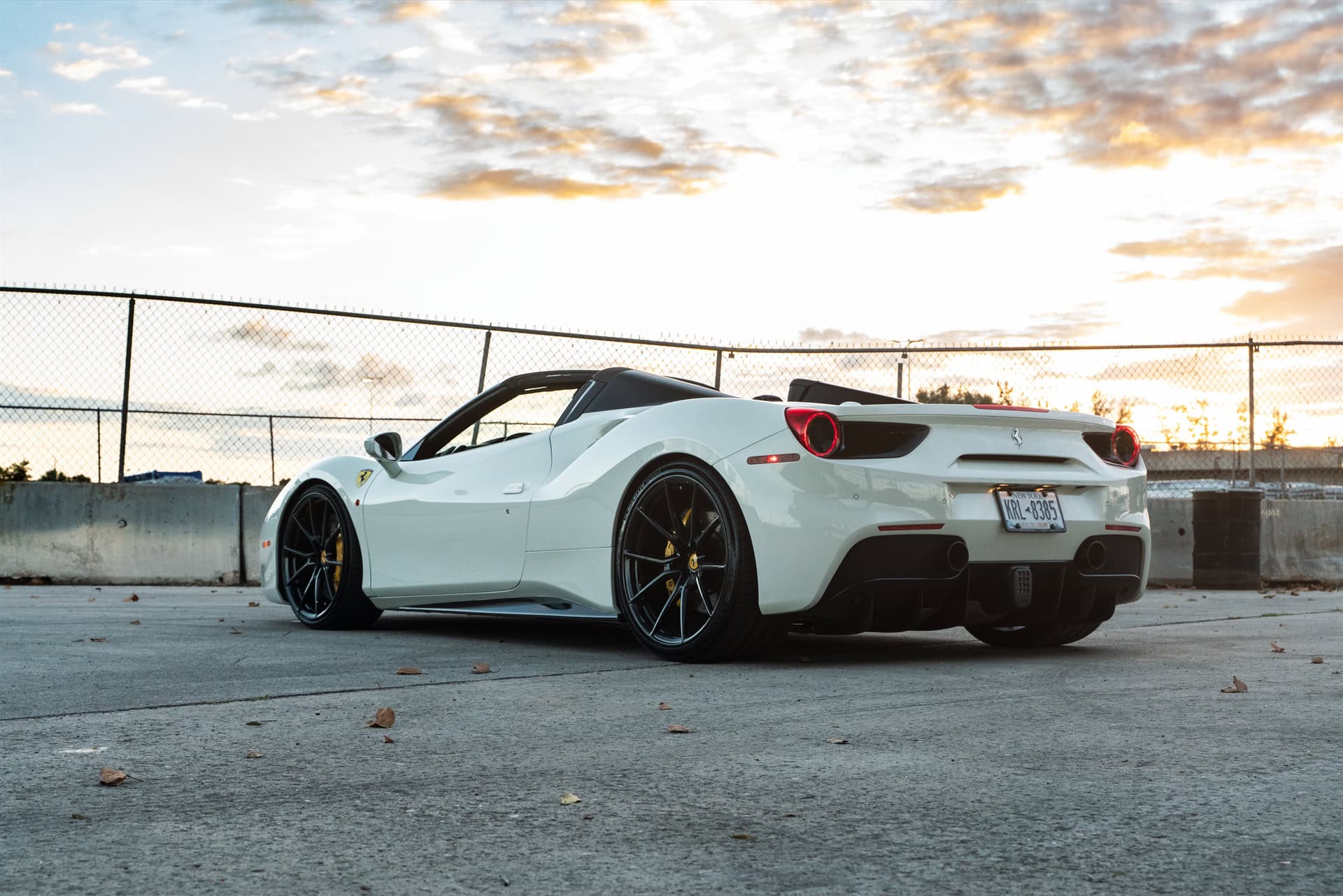 Photo 24 of Ferrari 488 GTB Spyder | Bianco Avus | on ANRKY AN12 | Gloss Black