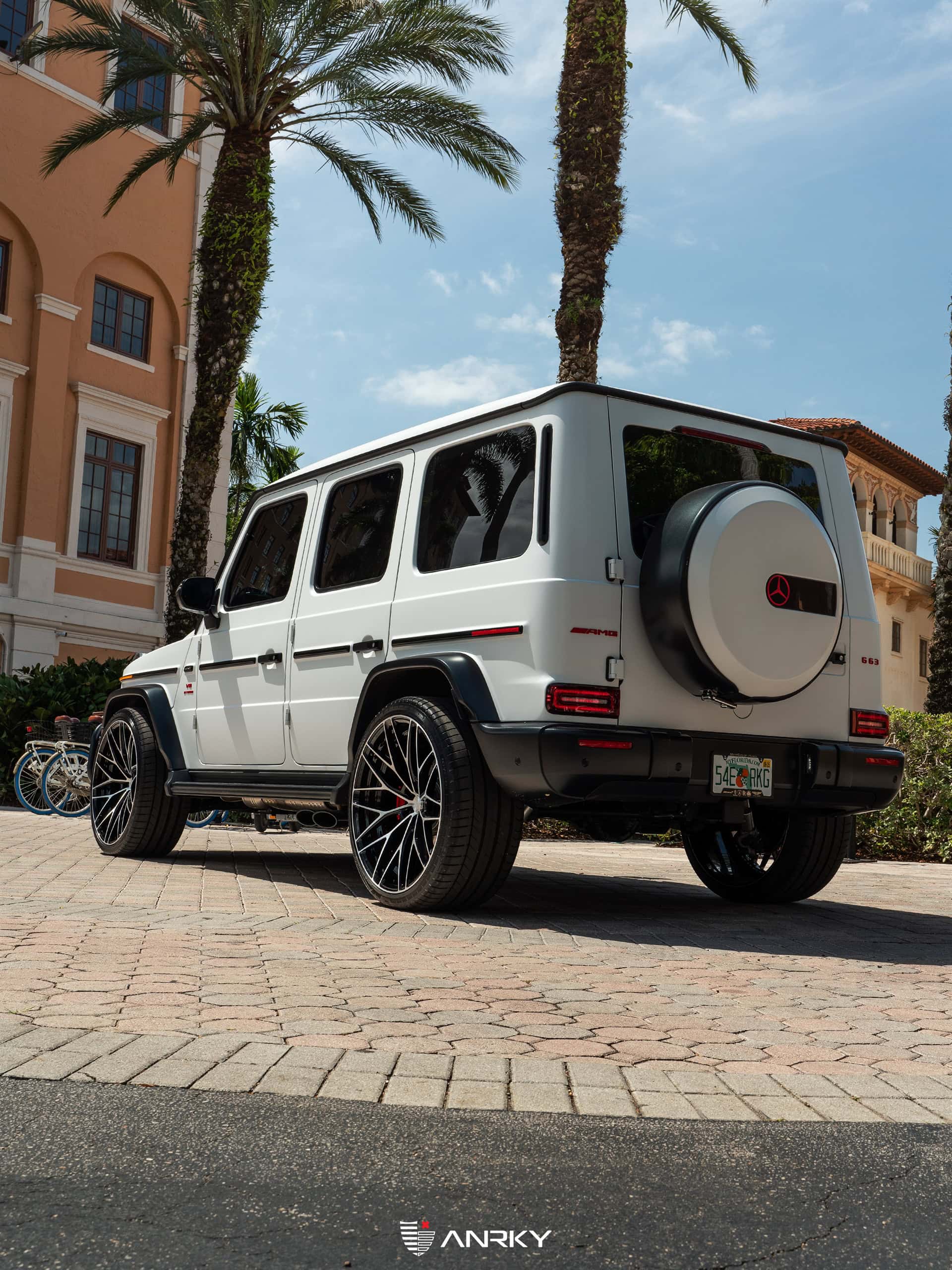Mercedes Benz AMG G63 | Polar White | on ANRKY AN20 | Two Tone: Brushed Face + Gloss Black Window