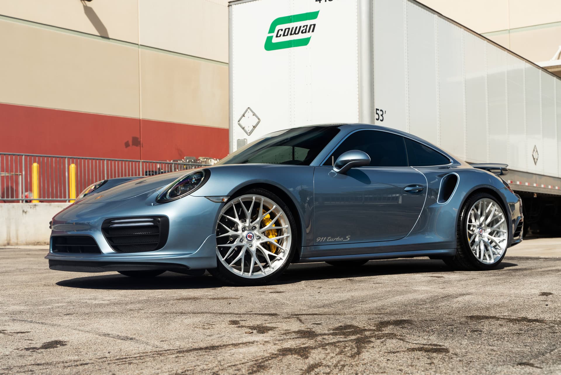 Photo 22 of Porsche 991 Turbo S | Ice Blue Metallic | on HRE 520M | Brushed Clear