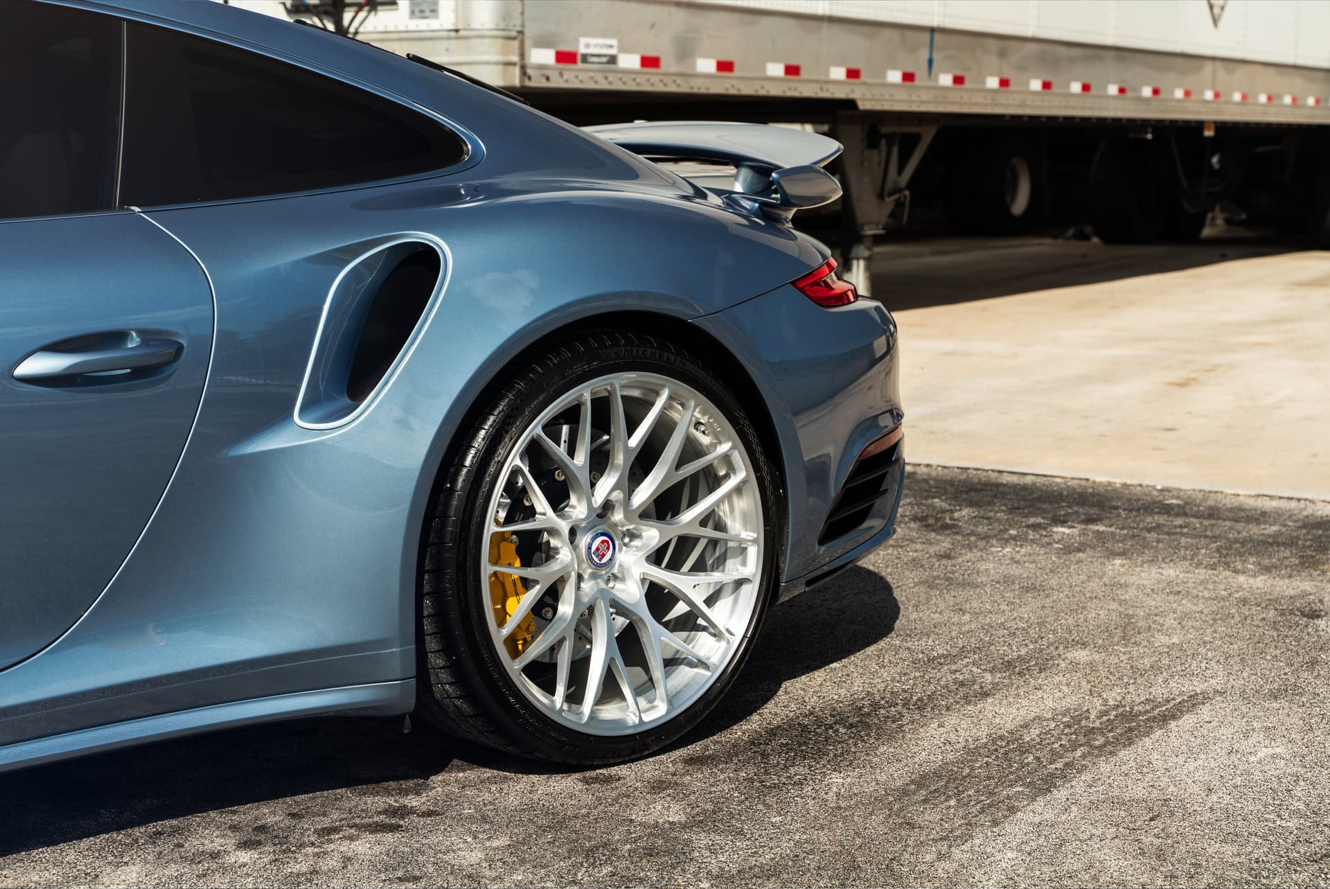 Photo 24 of Porsche 991 Turbo S | Ice Blue Metallic | on HRE 520M | Brushed Clear