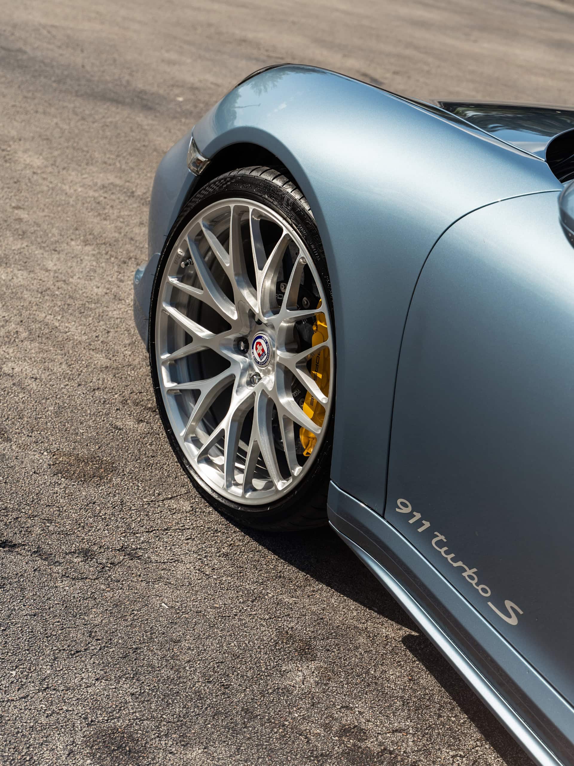 Photo 26 of Porsche 991 Turbo S | Ice Blue Metallic | on HRE 520M | Brushed Clear