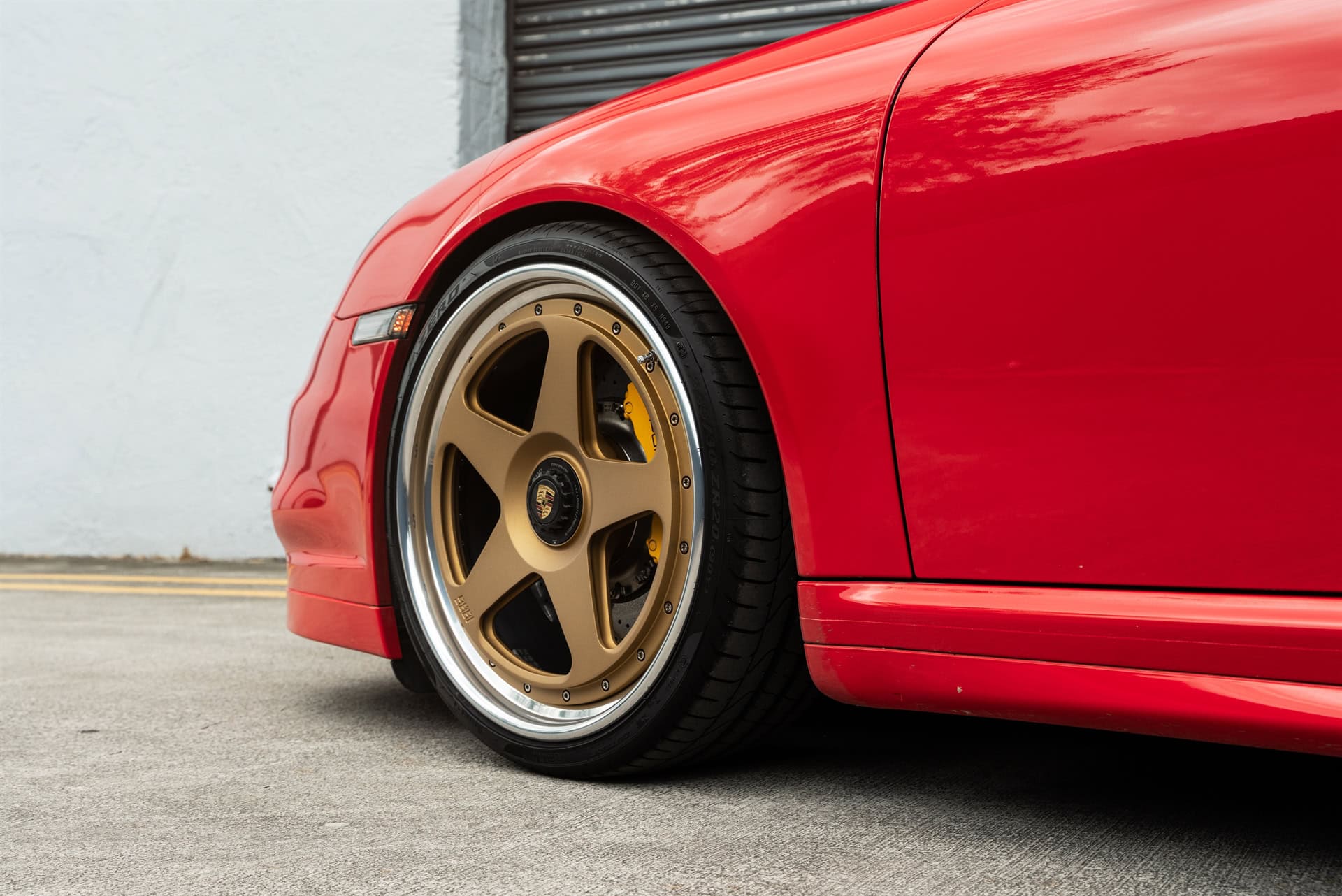 Photo 24 of Porsche 997 Turbo S | Guards Red | on 1886 S005 Wheels | Satin Gold