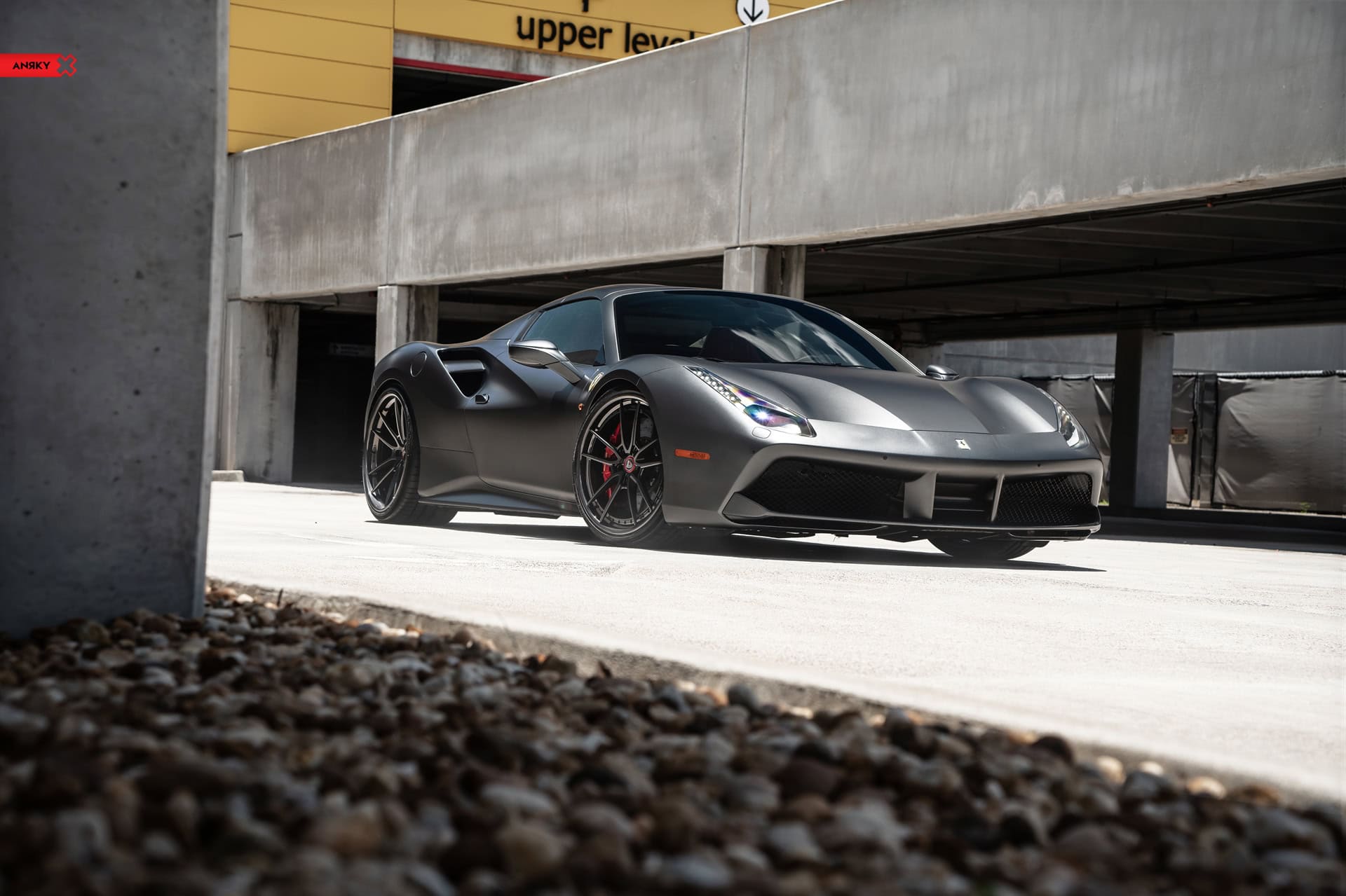 Ferrari 488 Spider | Grifio Silverstone Opaco | on ANRKY AN34 | Satin Black