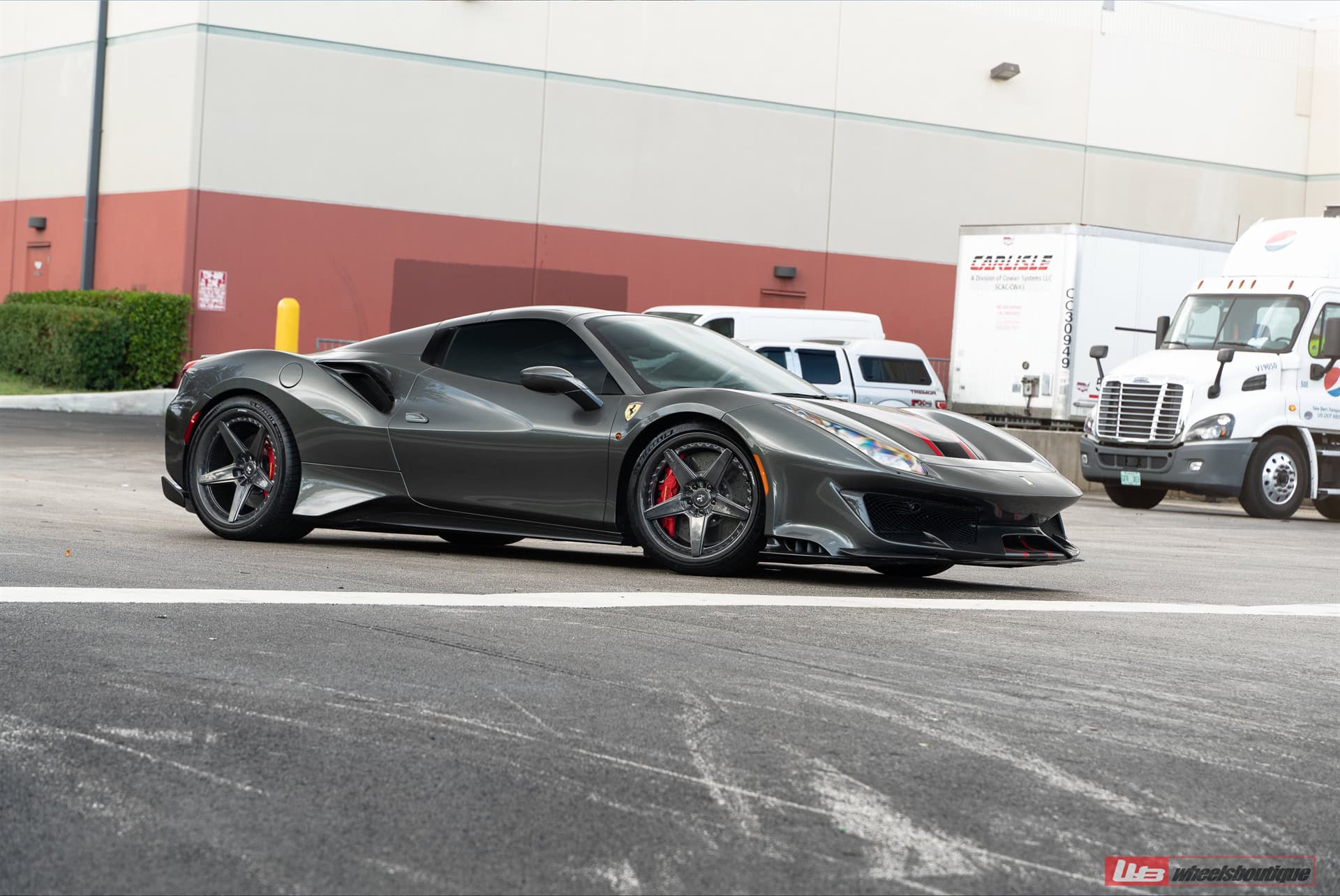 Photo 29 of Ferrari 488 Pista | Grigio Silverstone | on ANRKY RS5.3C | Polished Smoke