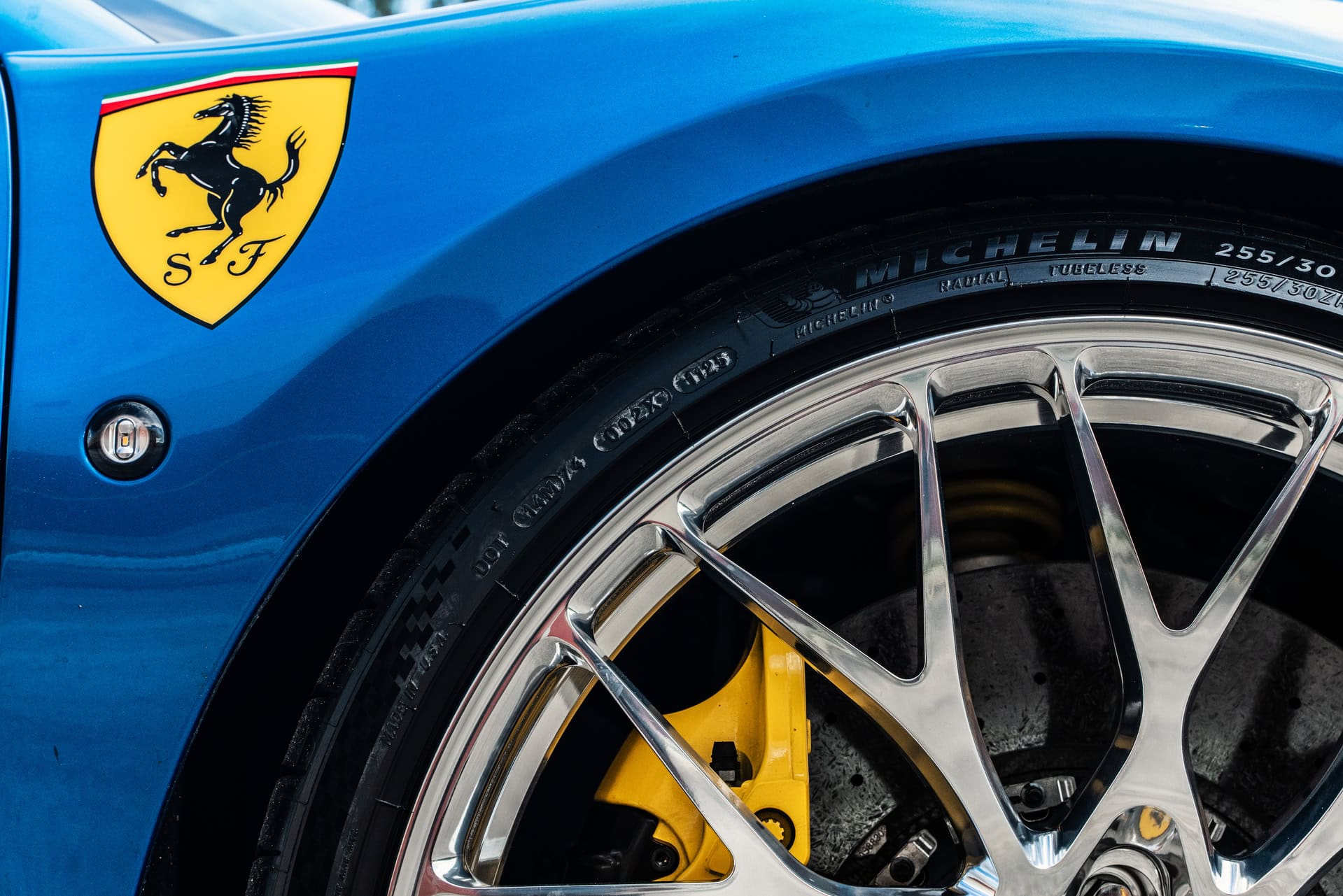 Ferrari F8 | Blue Corza | on HRE 520M | Polished Clear