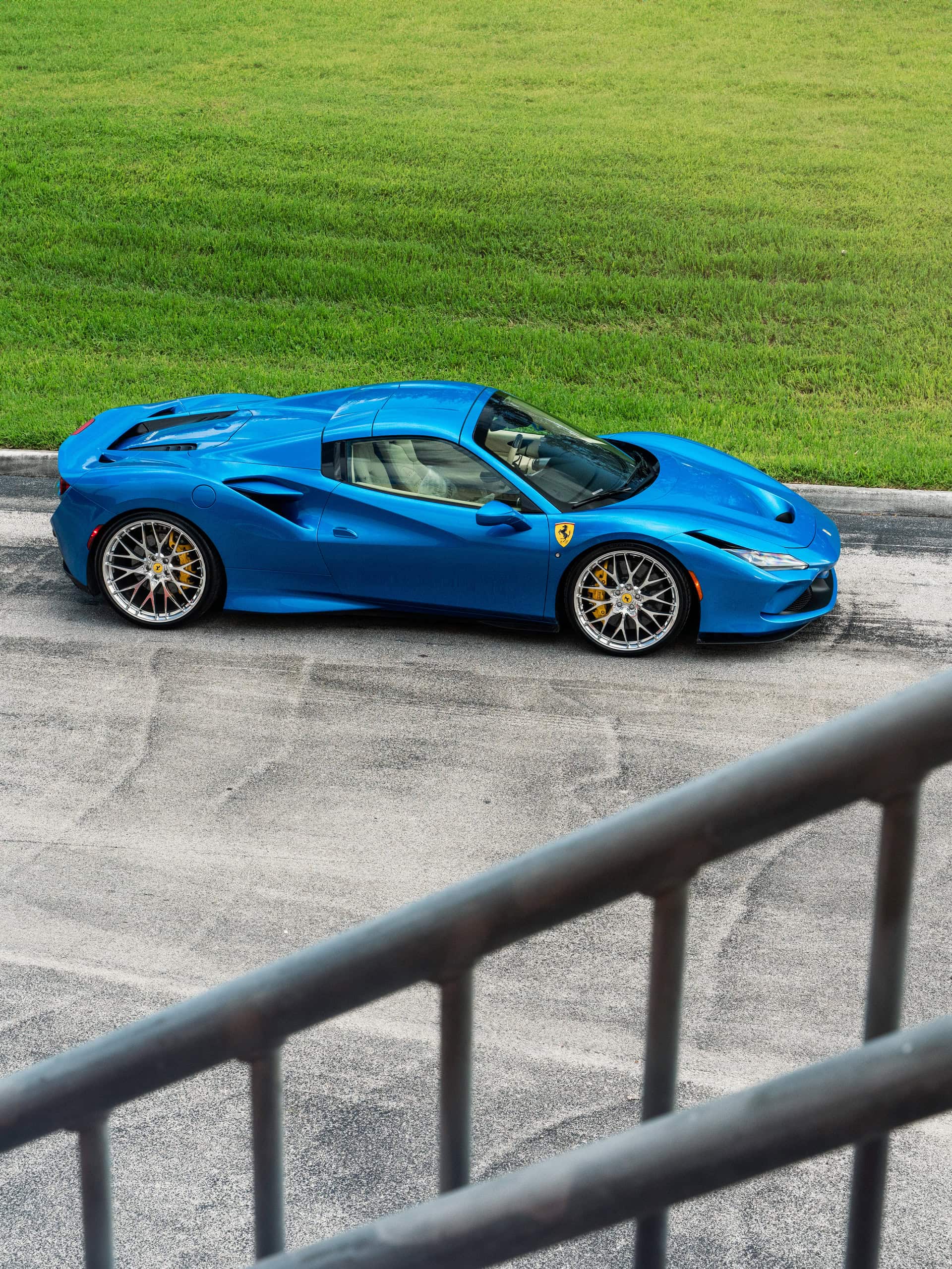 Ferrari F8 | Blue Corza | on HRE 520M | Polished Clear