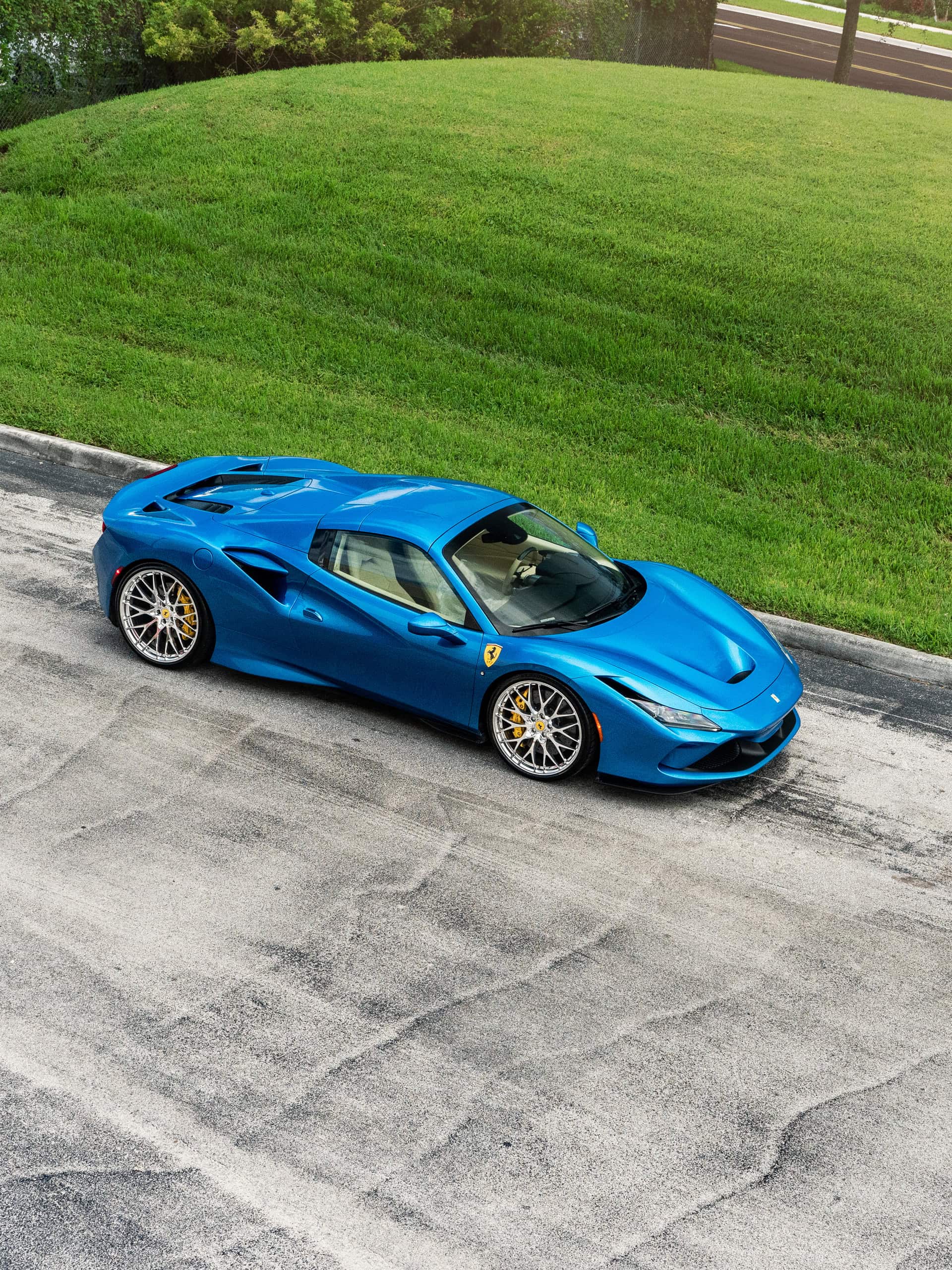Ferrari F8 | Blue Corza | on HRE 520M | Polished Clear