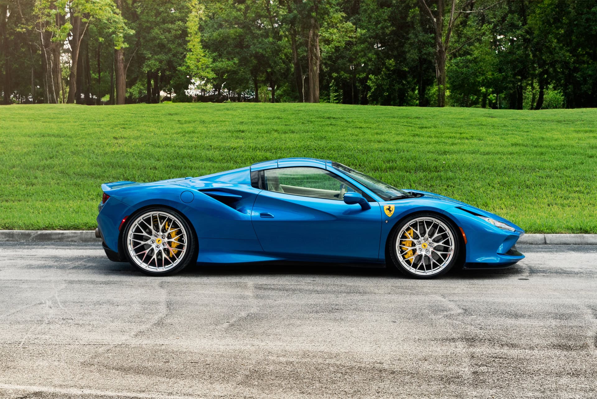 Ferrari F8 | Blue Corza | on HRE 520M | Polished Clear