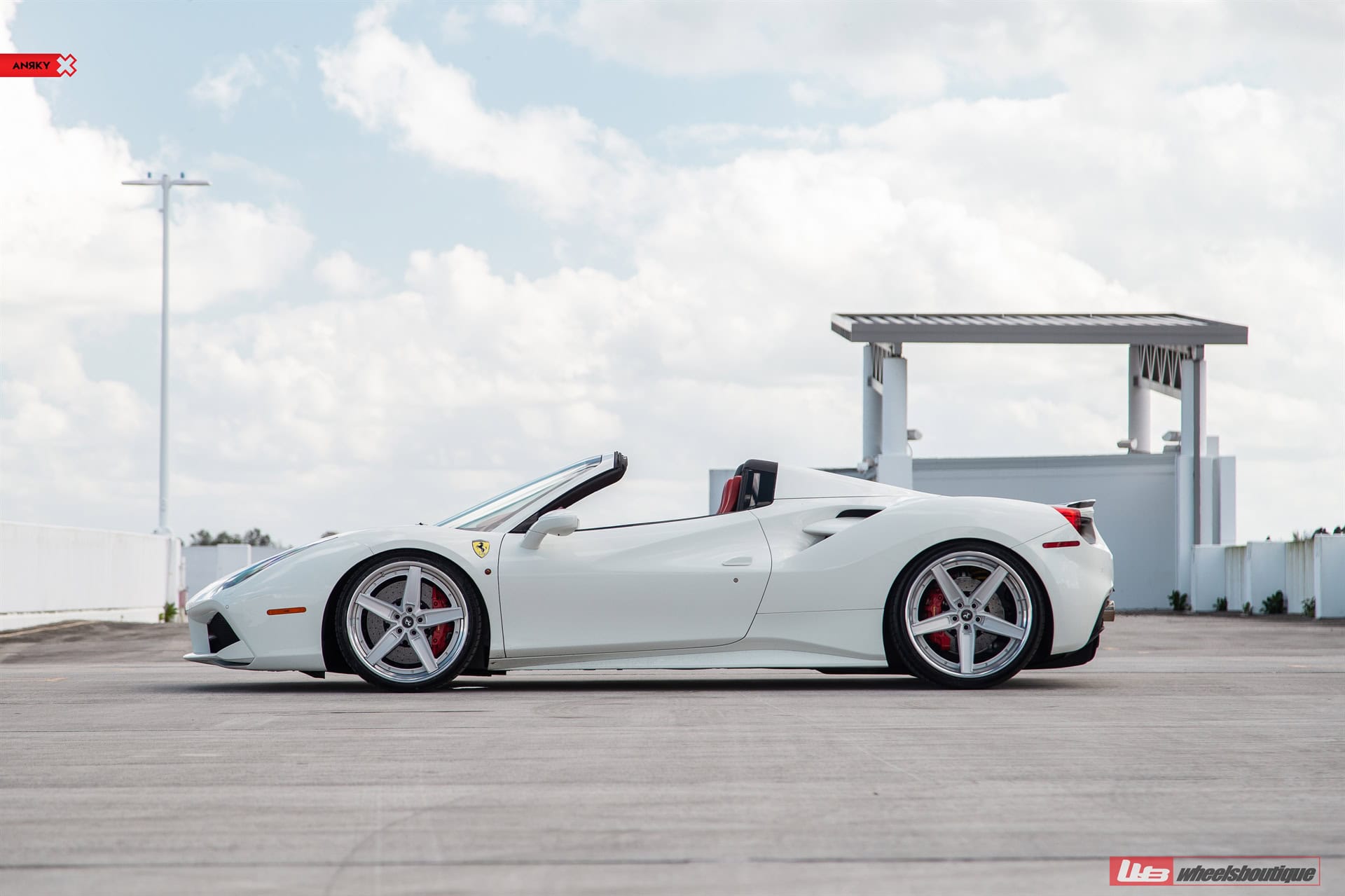 Ferrari 488 Spider | Bianco Avus | on ANRKY AN35 | Brushed Clear