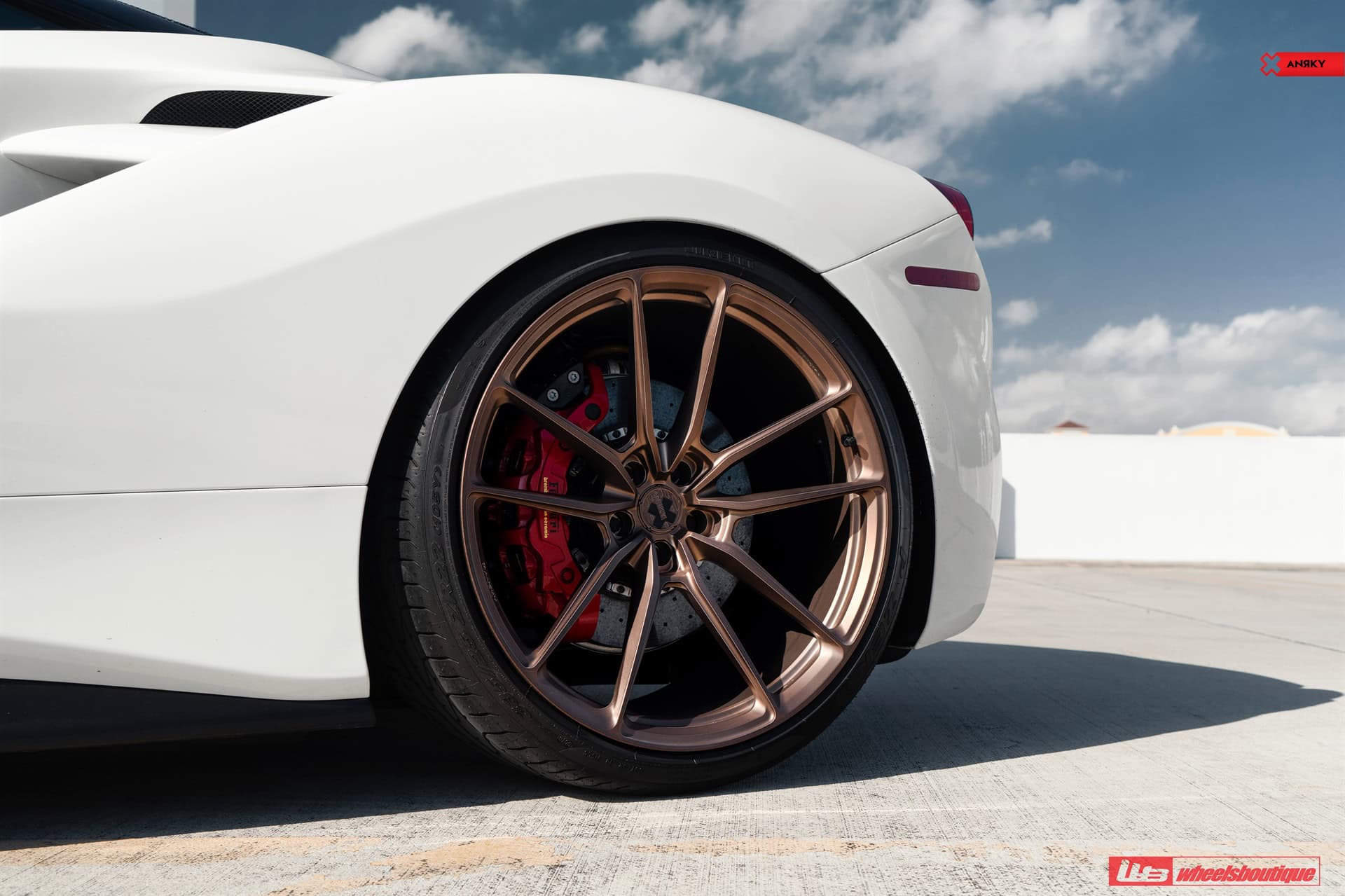 Ferrari 488 GTB | Bianco Avus | on ANRKY AN14 | Frozen Polished Bronze