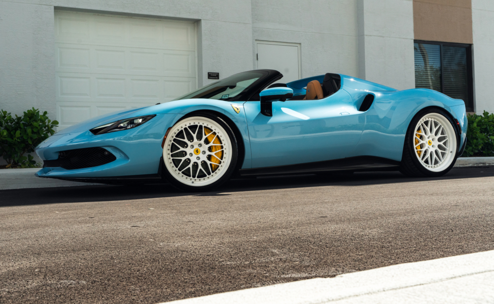 Ferrari 296 GTS | Azzuro La Plata | on HRE 300 Classic | Gloss White