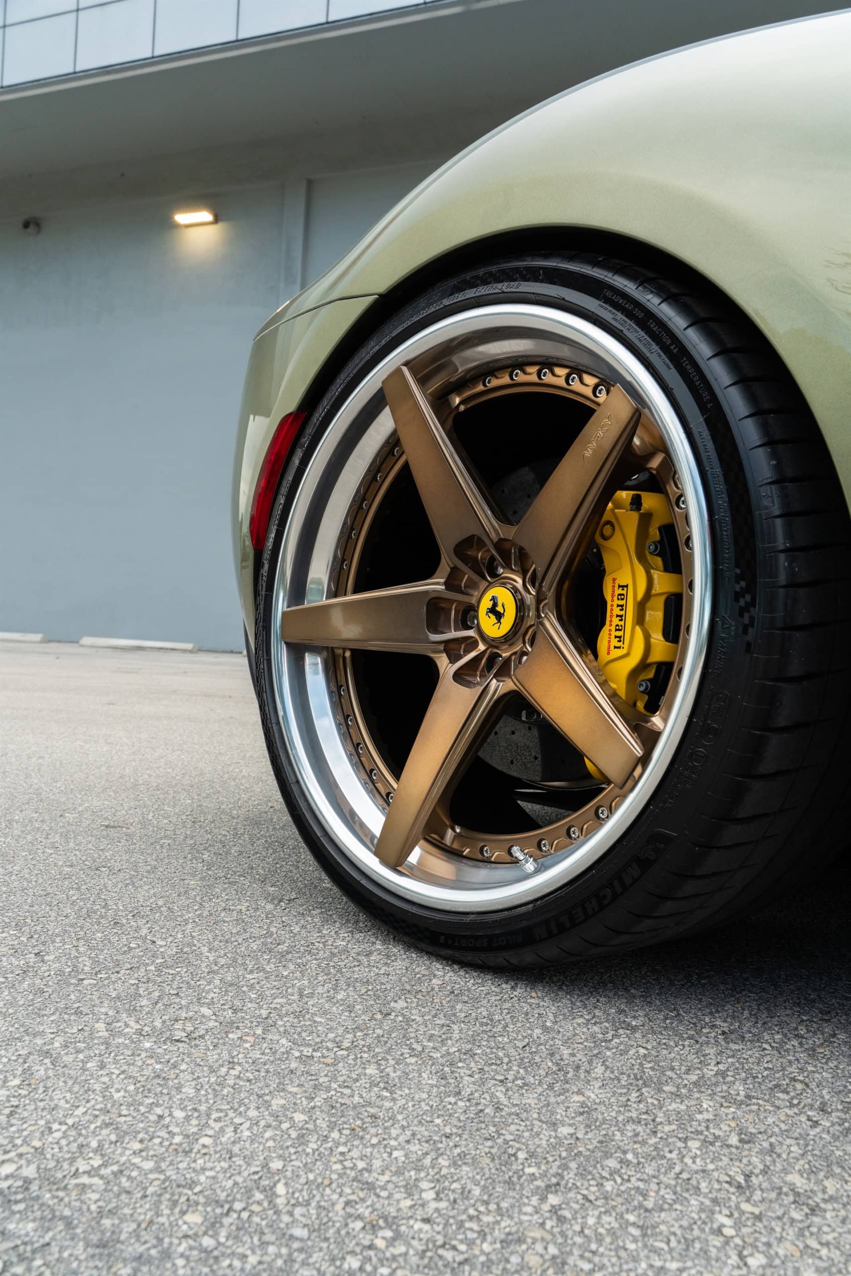 Photo 41 of Ferrari 296 GTB | Verde Mansoni | on ANRKY RS5.3 | Mirror Polished Champagne