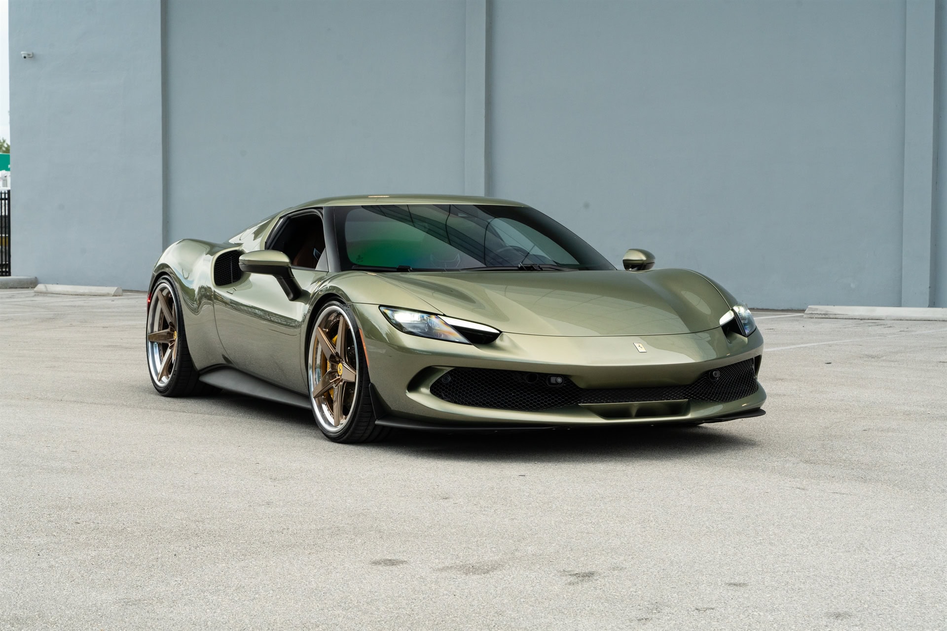 Photo 33 of Ferrari 296 GTB | Verde Mansoni | on ANRKY RS5.3 | Mirror Polished Champagne