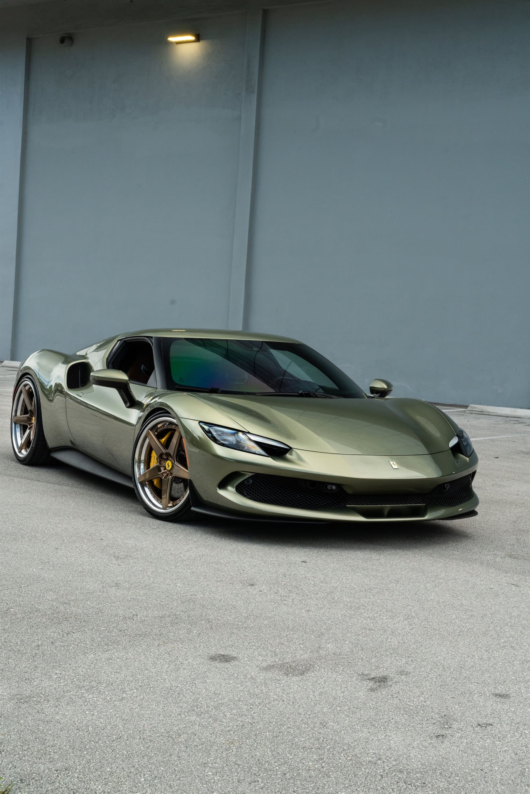 Photo 35 of Ferrari 296 GTB | Verde Mansoni | on ANRKY RS5.3 | Mirror Polished Champagne
