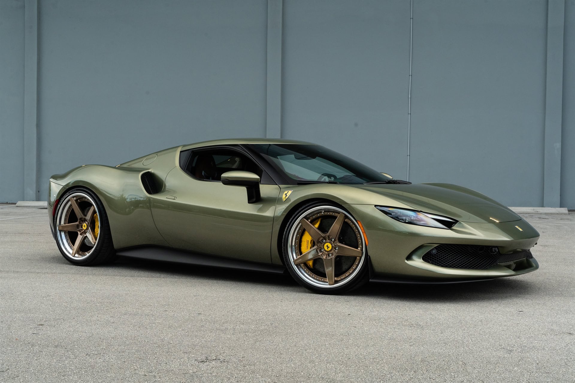 Photo 37 of Ferrari 296 GTB | Verde Mansoni | on ANRKY RS5.3 | Mirror Polished Champagne