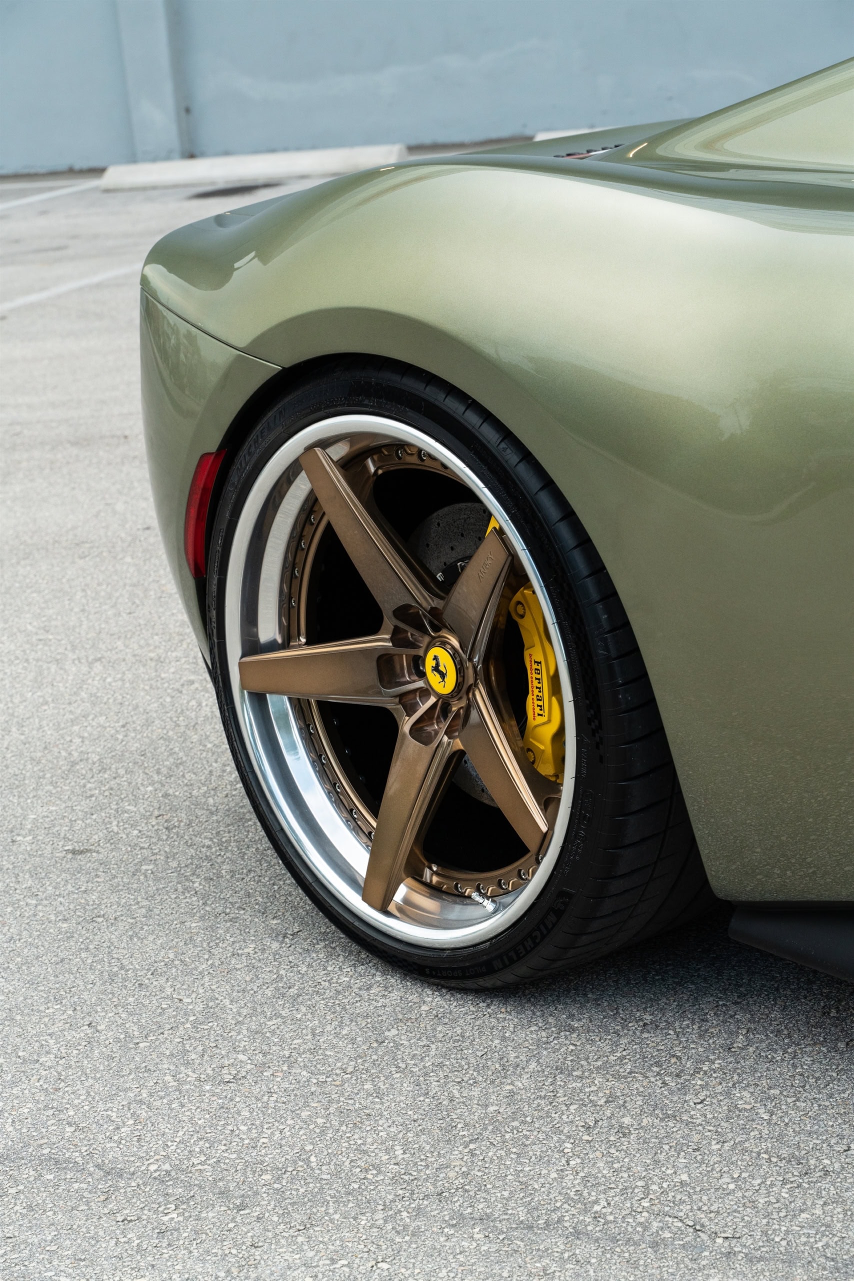 Photo 38 of Ferrari 296 GTB | Verde Mansoni | on ANRKY RS5.3 | Mirror Polished Champagne