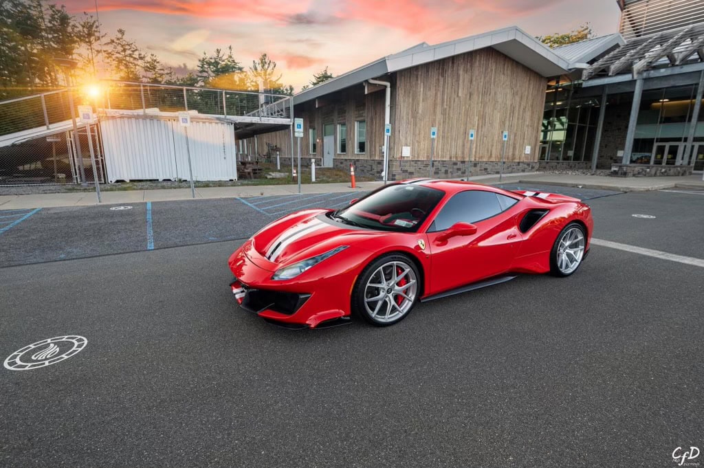 Photo 24 of Ferrari 488 Pista | Rosso Corza | on HRE P101 | Brushed Clear