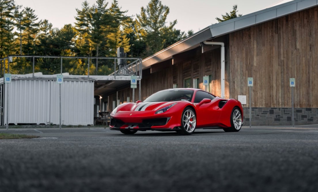 Photo 28 of Ferrari 488 Pista | Rosso Corza | on HRE P101 | Brushed Clear