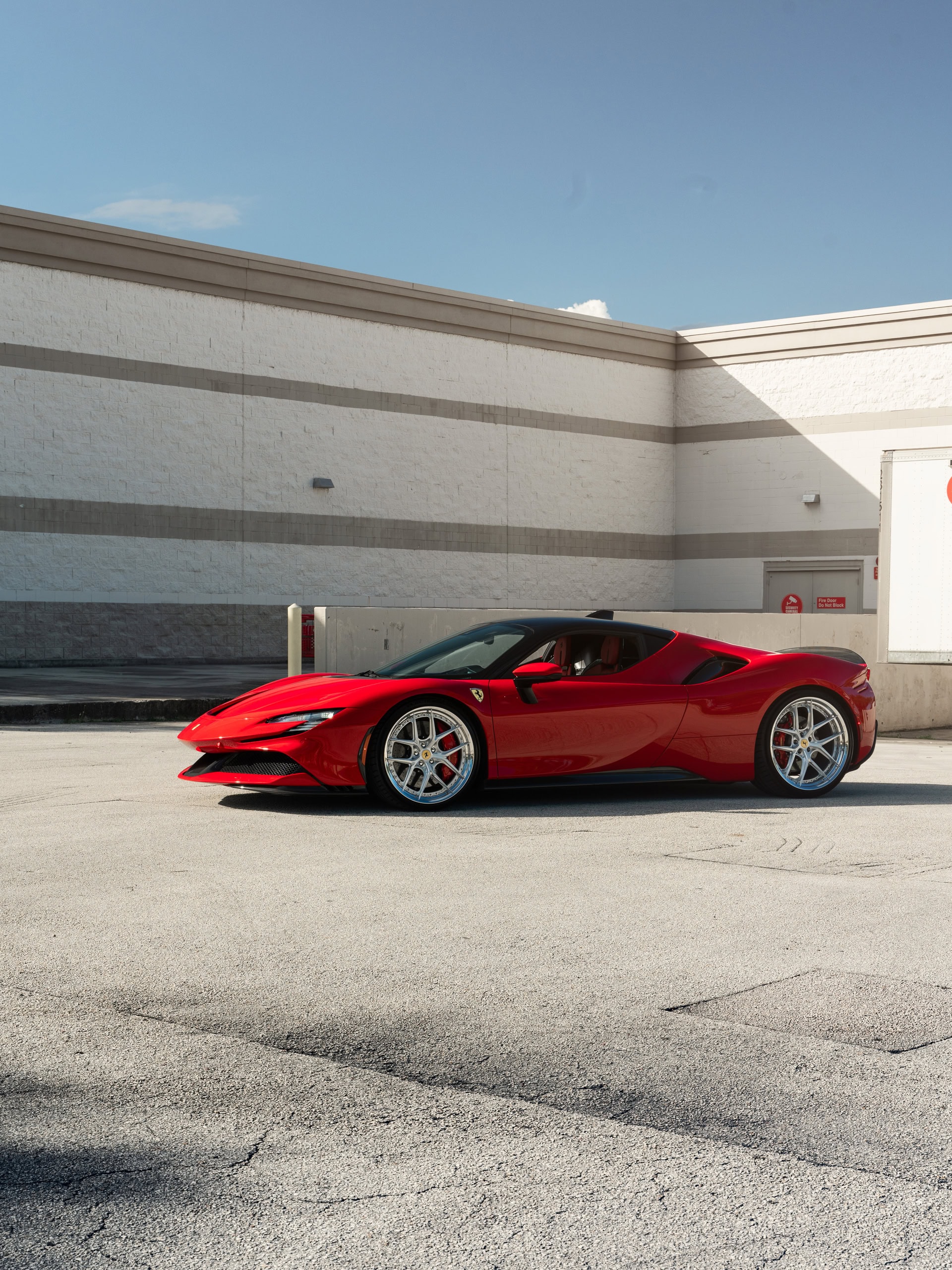 Ferrari SF90 | Rosso Corza | on HRE S101SC | Brushed Clear