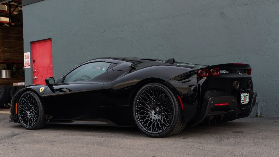 Ferrari SF90 | Nero | on HRE 501M | Gloss Black | Wheels Boutique