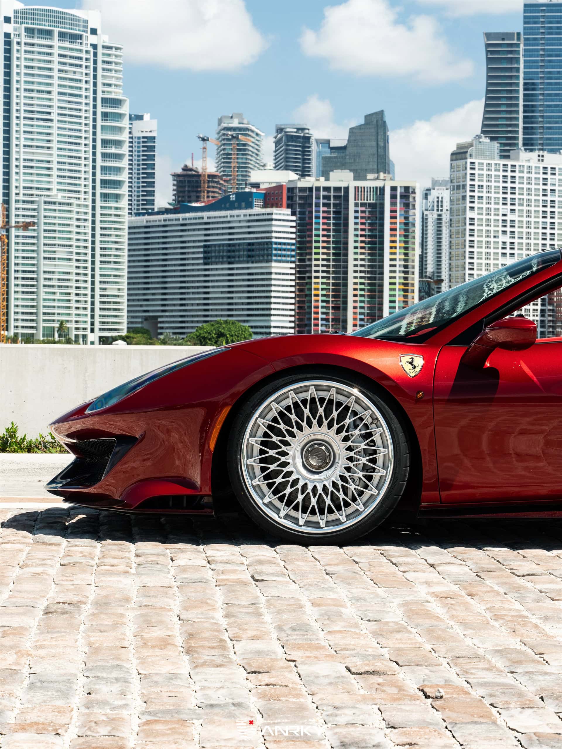 Photo 21 of Ferrari 488 Pista | Rosso Fiorano | on ANRKY RS7.3 | Frozen Polished Clear