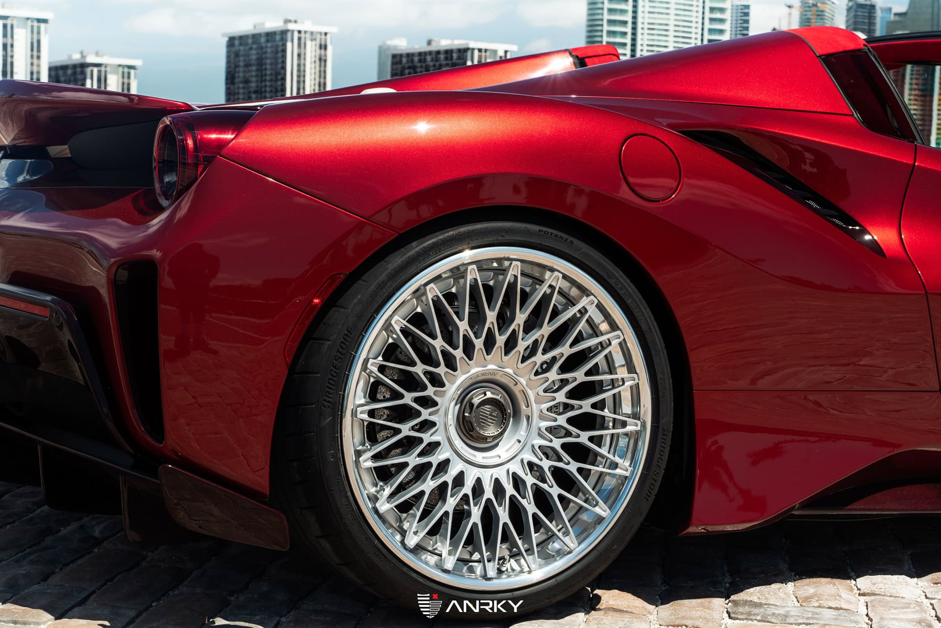 Photo 25 of Ferrari 488 Pista | Rosso Fiorano | on ANRKY RS7.3 | Frozen Polished Clear