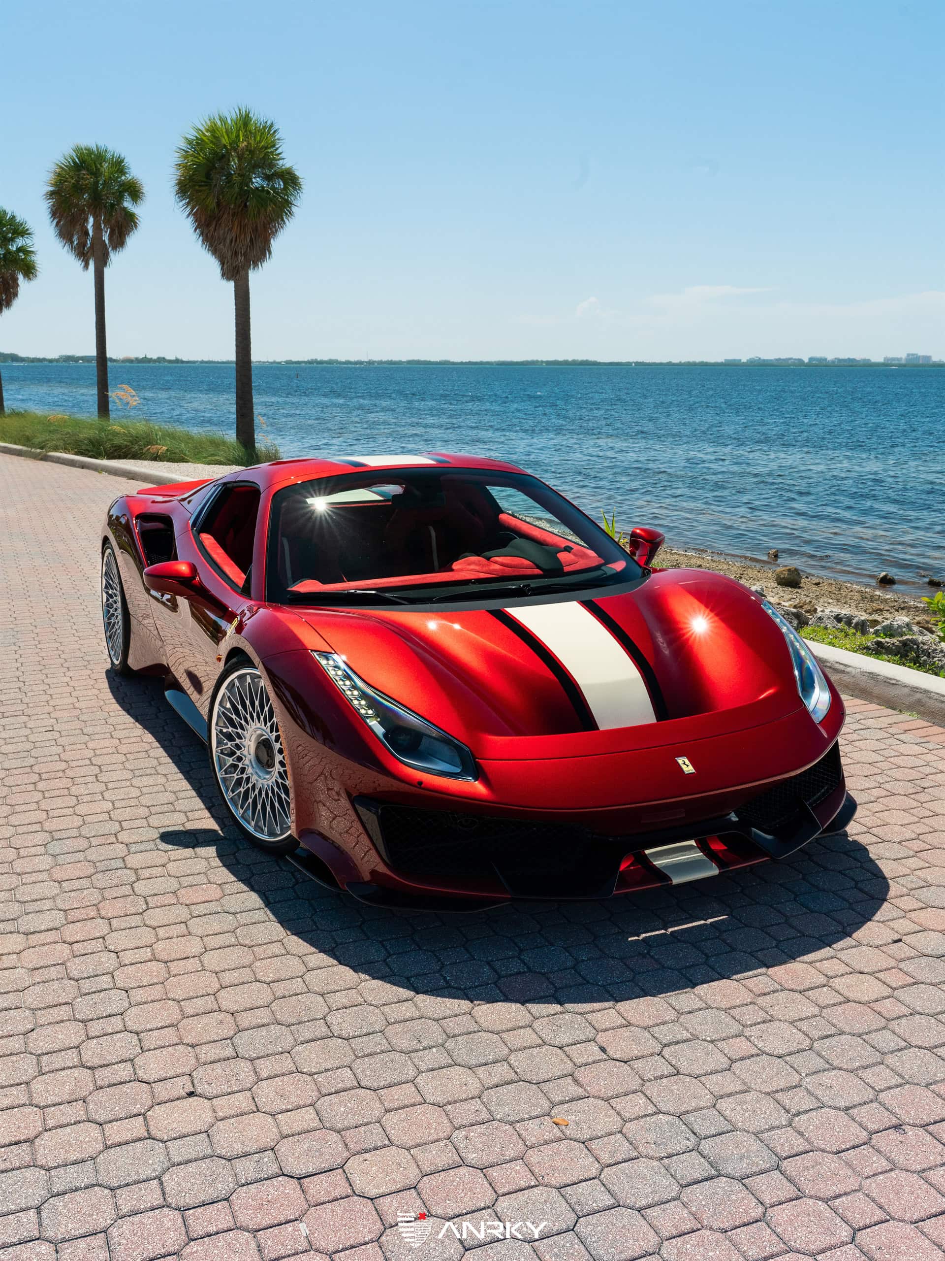 Ferrari 488 Pista | Rosso Fiorano | on ANRKY RS7.3 | Frozen Polished Clear