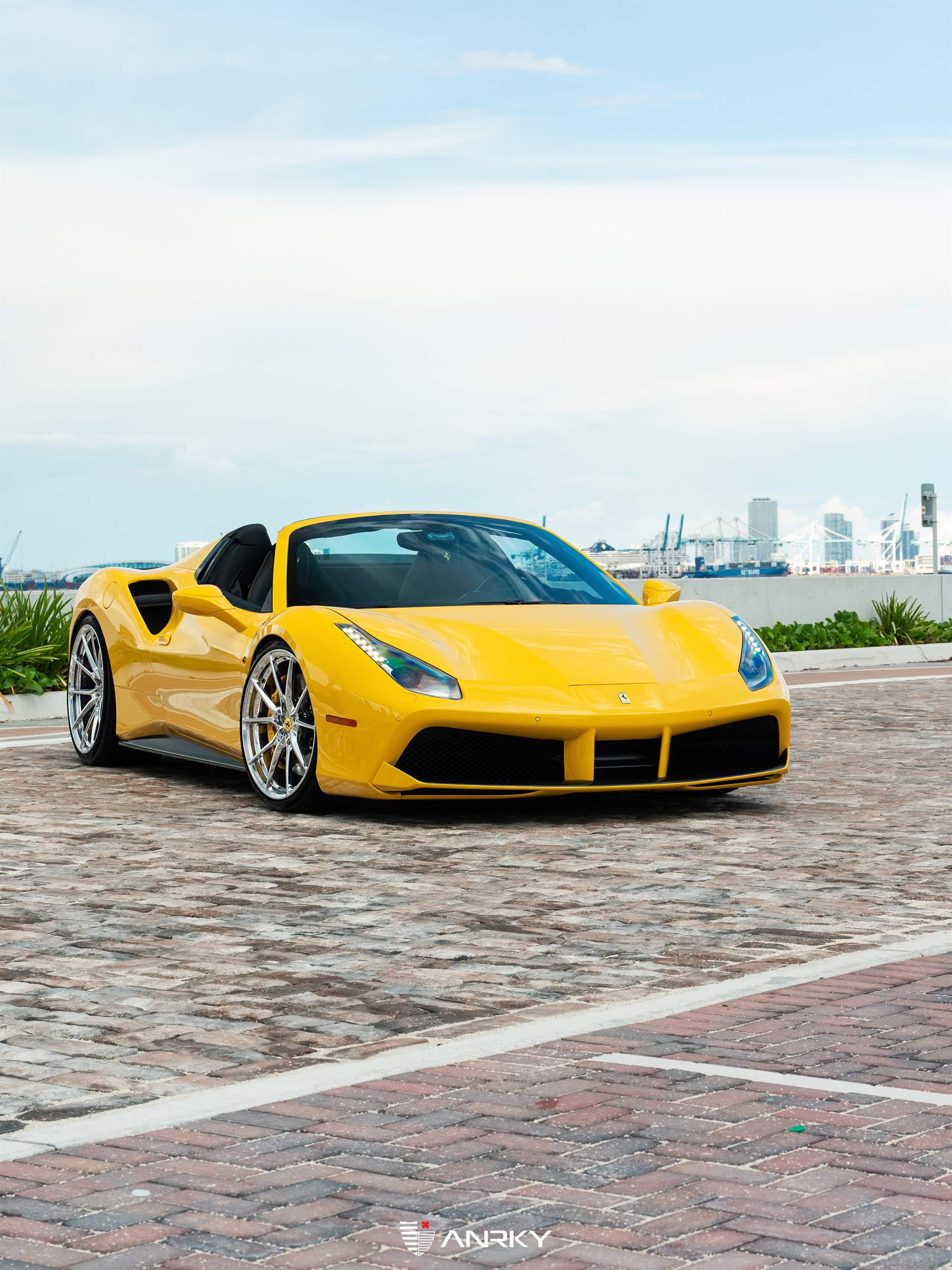Photo 28 of Ferrari 488 Spider | Giallo Modena | on ANRKY AN12 | Polished Clear