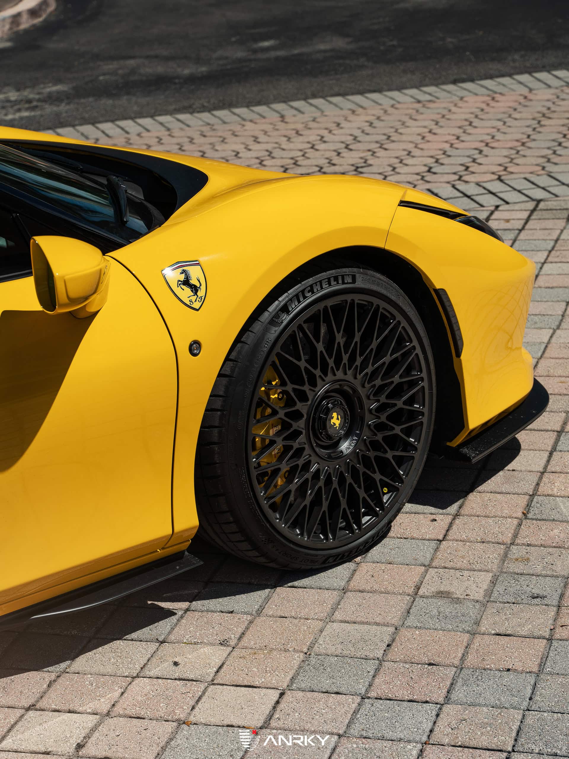 Photo 21 of Ferrari F8 | Giallo Modena | on ANRKY AN12 | Satin Black
