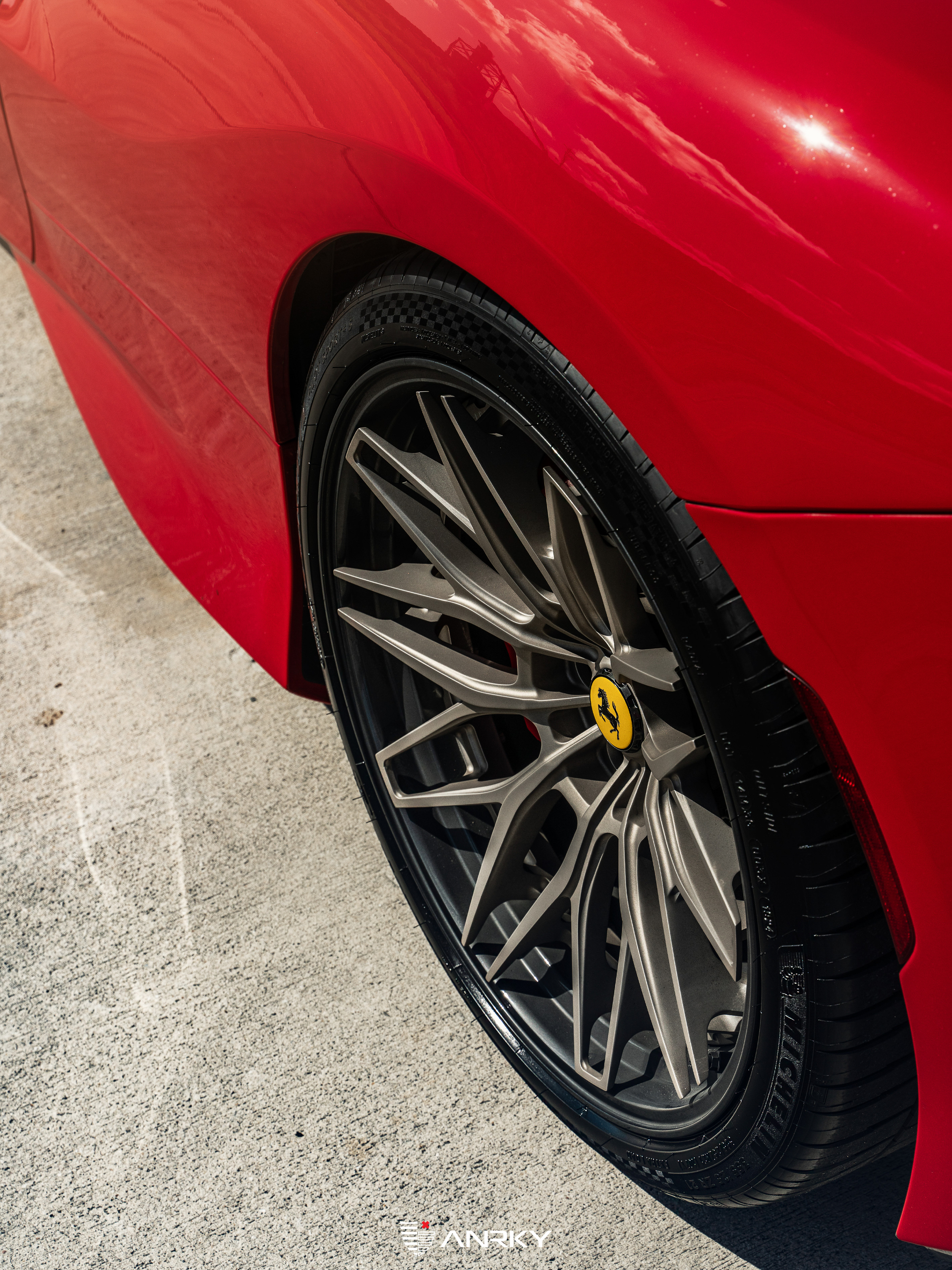 Ferrari F8 Spider | Rosso Corza | on ANRKY RS1.3 | Satin White Gold