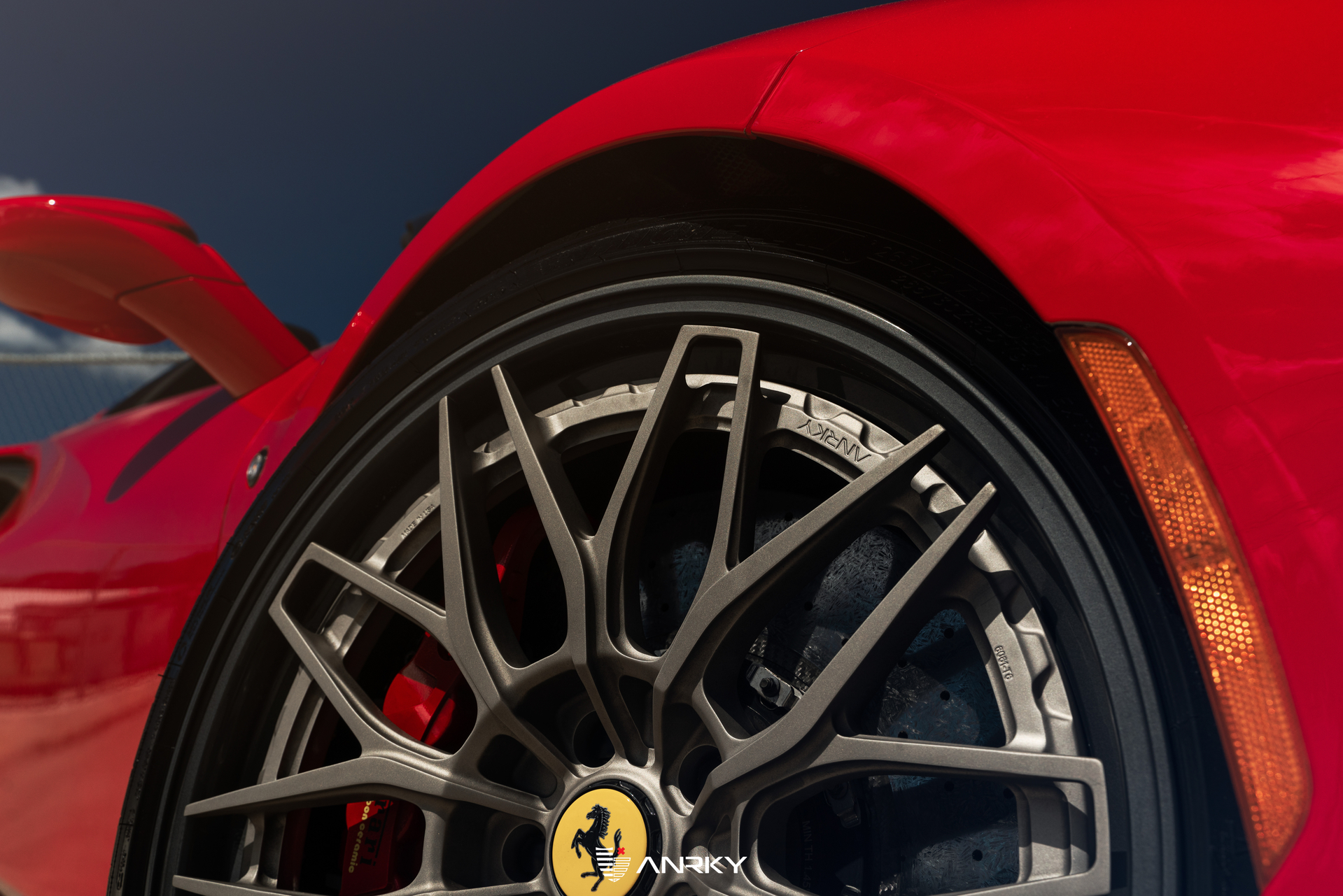 Ferrari F8 Spider | Rosso Corza | on ANRKY RS1.3 | Satin White Gold