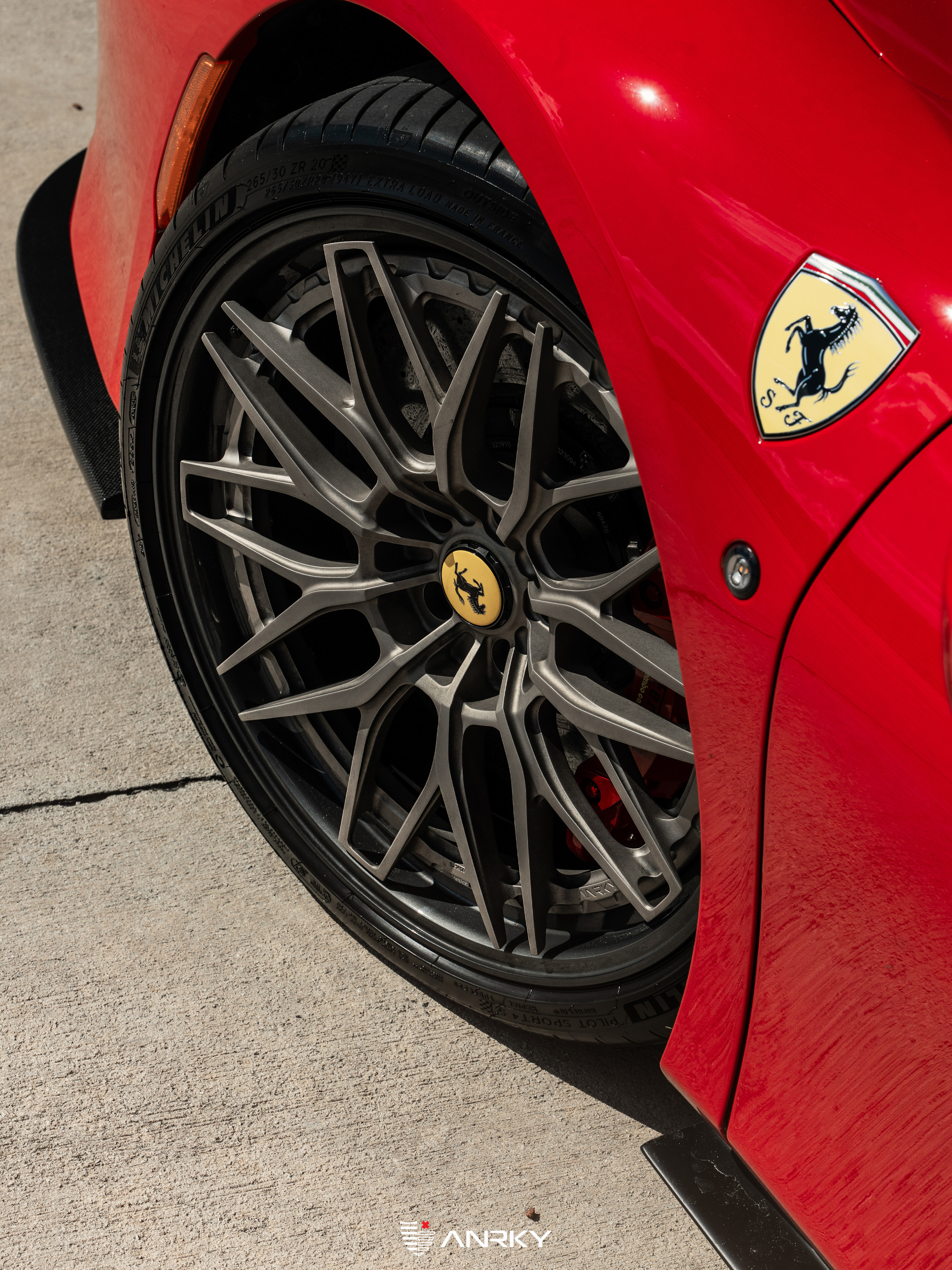 Ferrari F8 Spider | Rosso Corza | on ANRKY RS1.3 | Satin White Gold