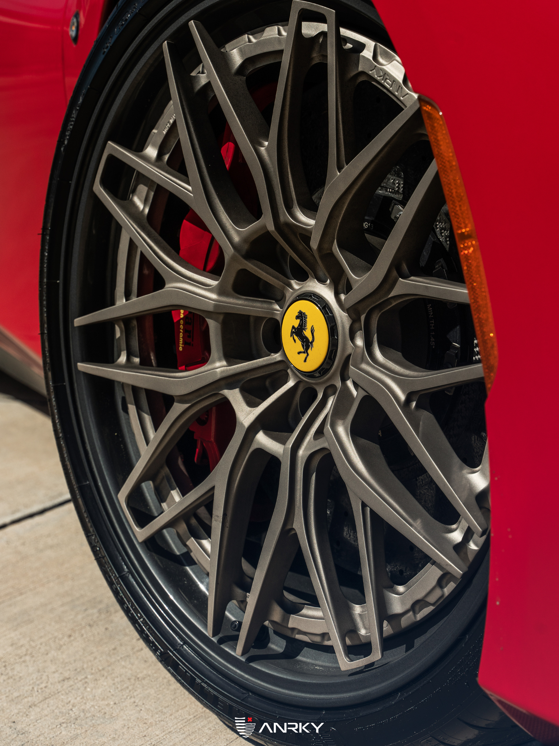 Ferrari F8 Spider | Rosso Corza | on ANRKY RS1.3 | Satin White Gold