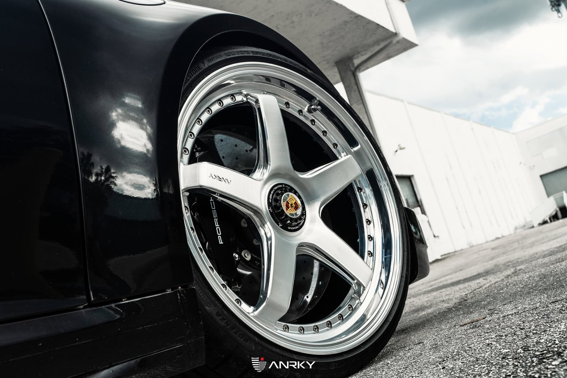 Porsche 992 Turbo S | Black | on ANRKY JDX-200 | Brushed Face + Mirror Polished Windows