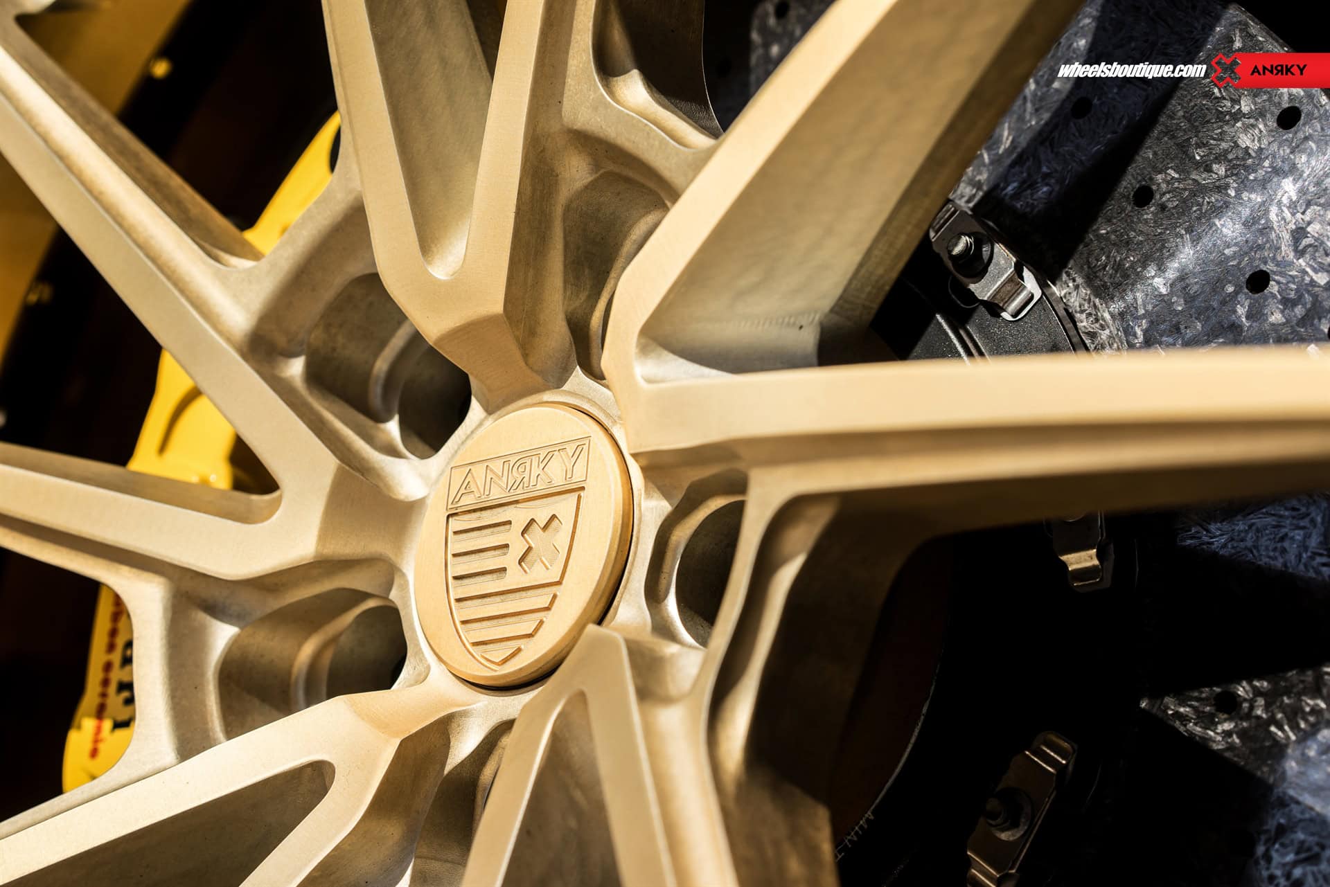 Ferrari 488 GTB | Rosso Corza | on ANRKY AN33 | Two-Tone Brushed Satin Gold with Stone Satin Gold Windows