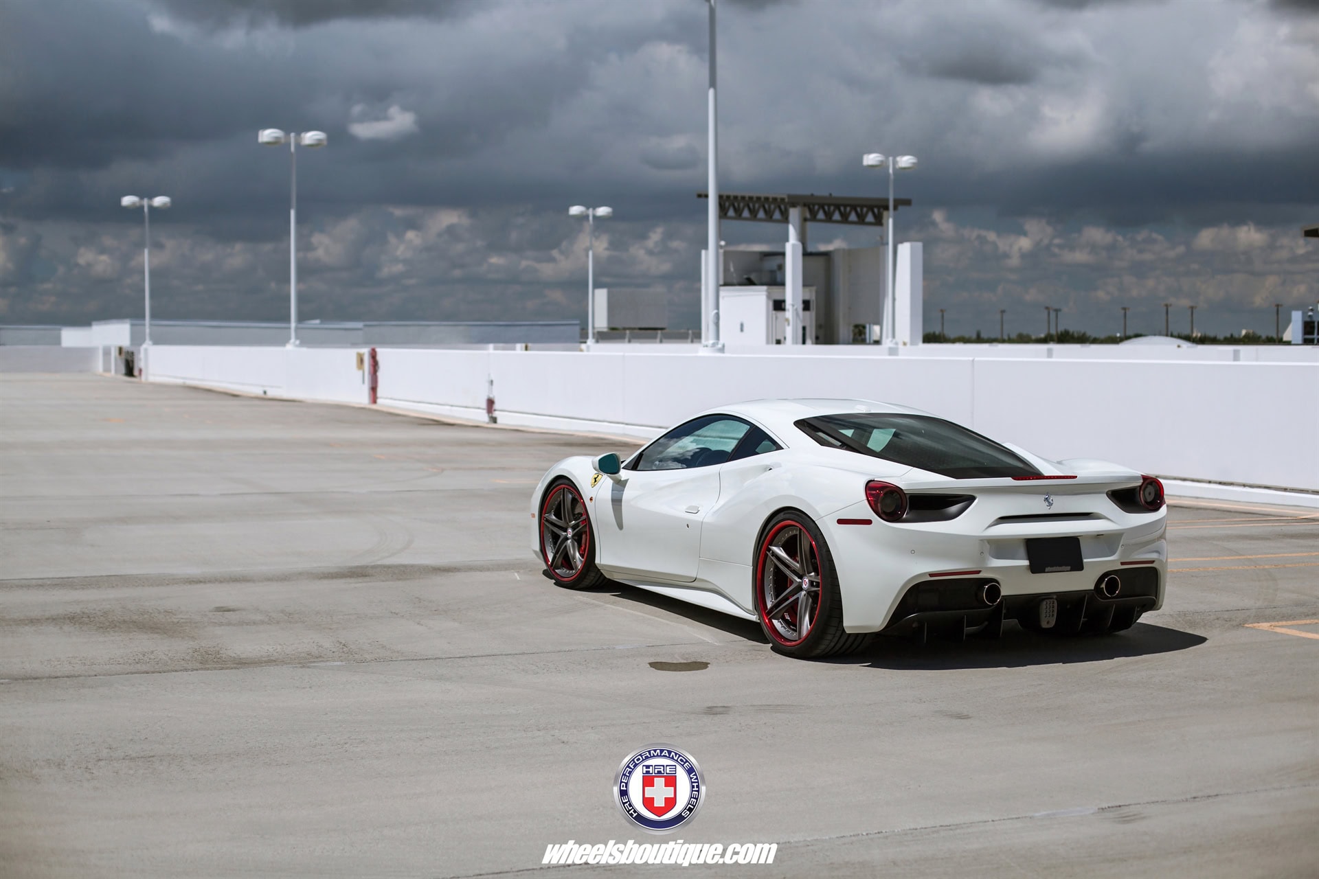 Ferrari 488 | Bianco Avus | on HRE S207 | Frozen Polished Dark Clear