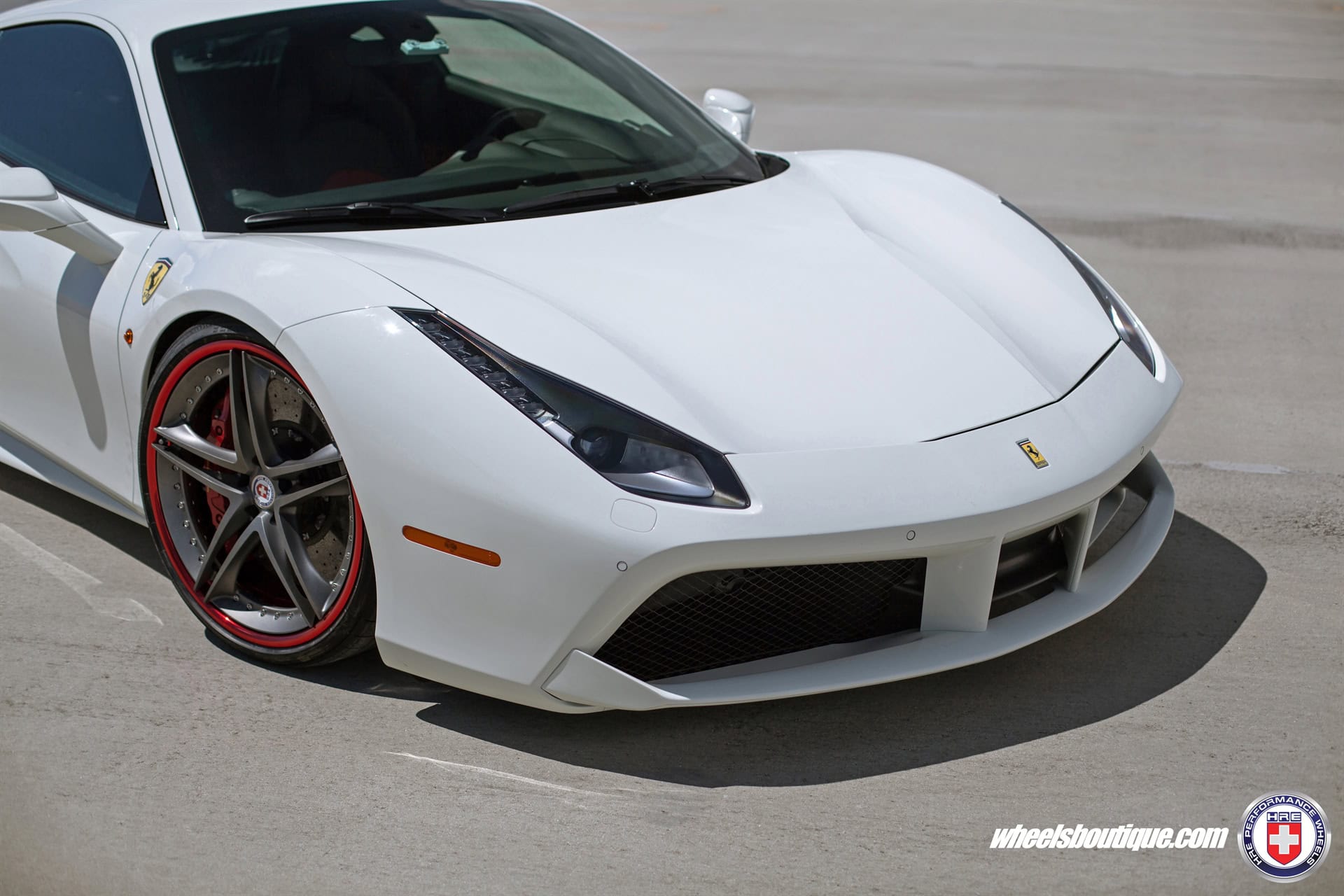 Ferrari 488 | Bianco Avus | on HRE S207 | Frozen Polished Dark Clear
