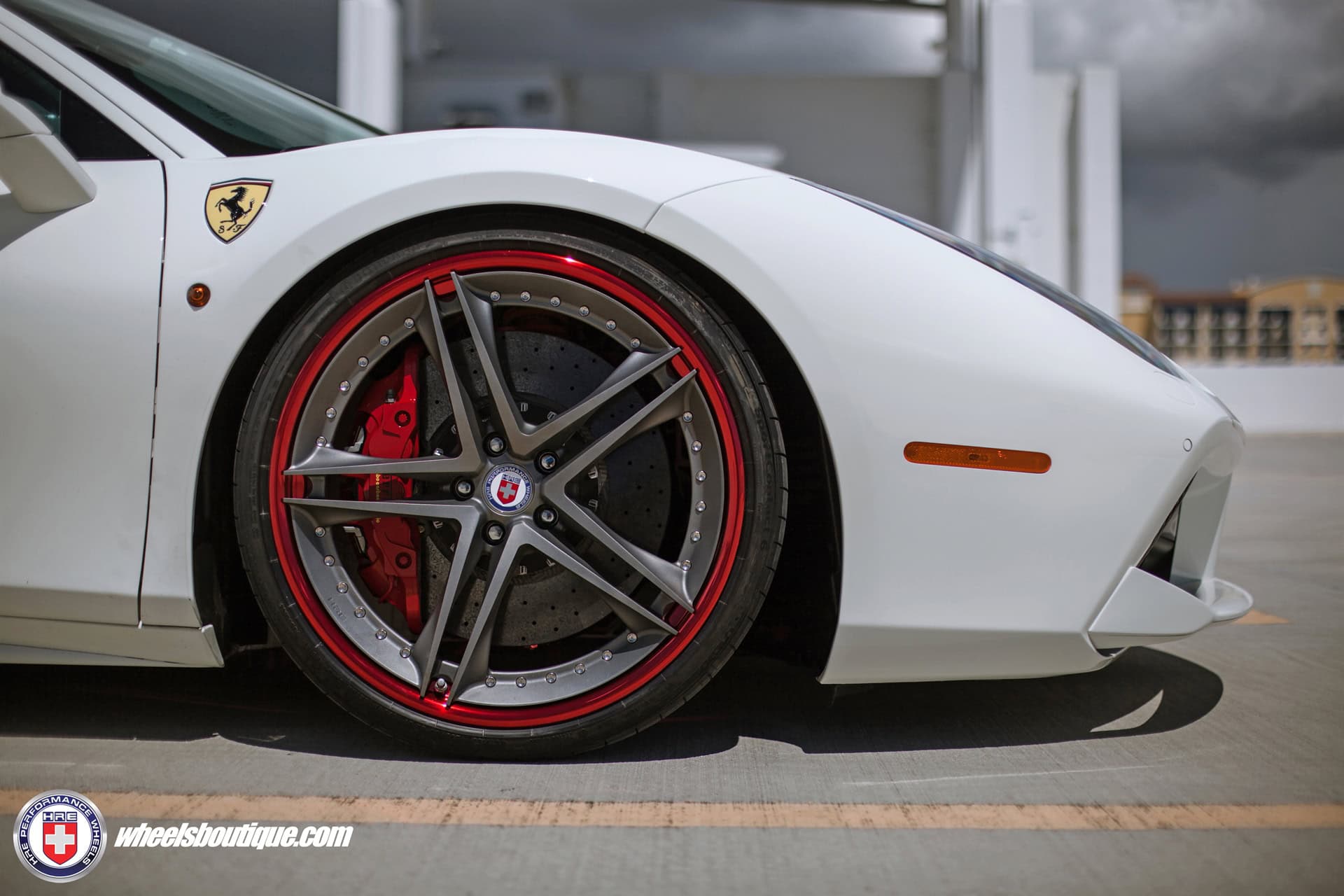Ferrari 488 | Bianco Avus | on HRE S207 | Frozen Polished Dark Clear