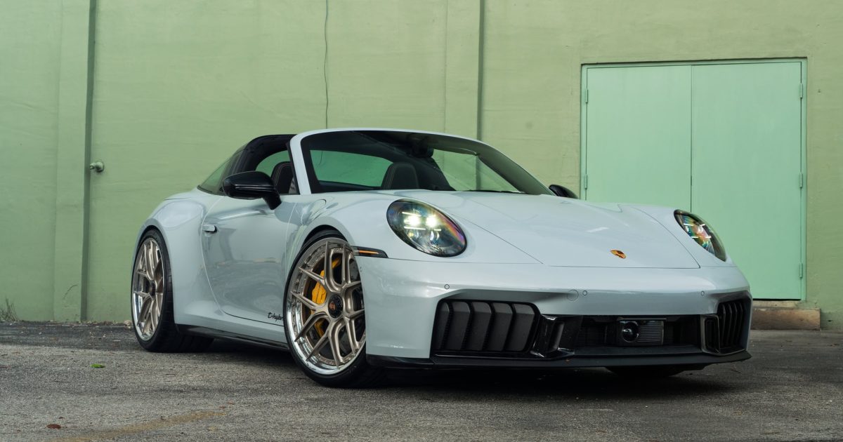 92.2 Porsche 911 GTS running the widest setup to date with 22x13 HRE S101SC wheels and 355 Bridgestone Potenza tires by Wheels Boutique
