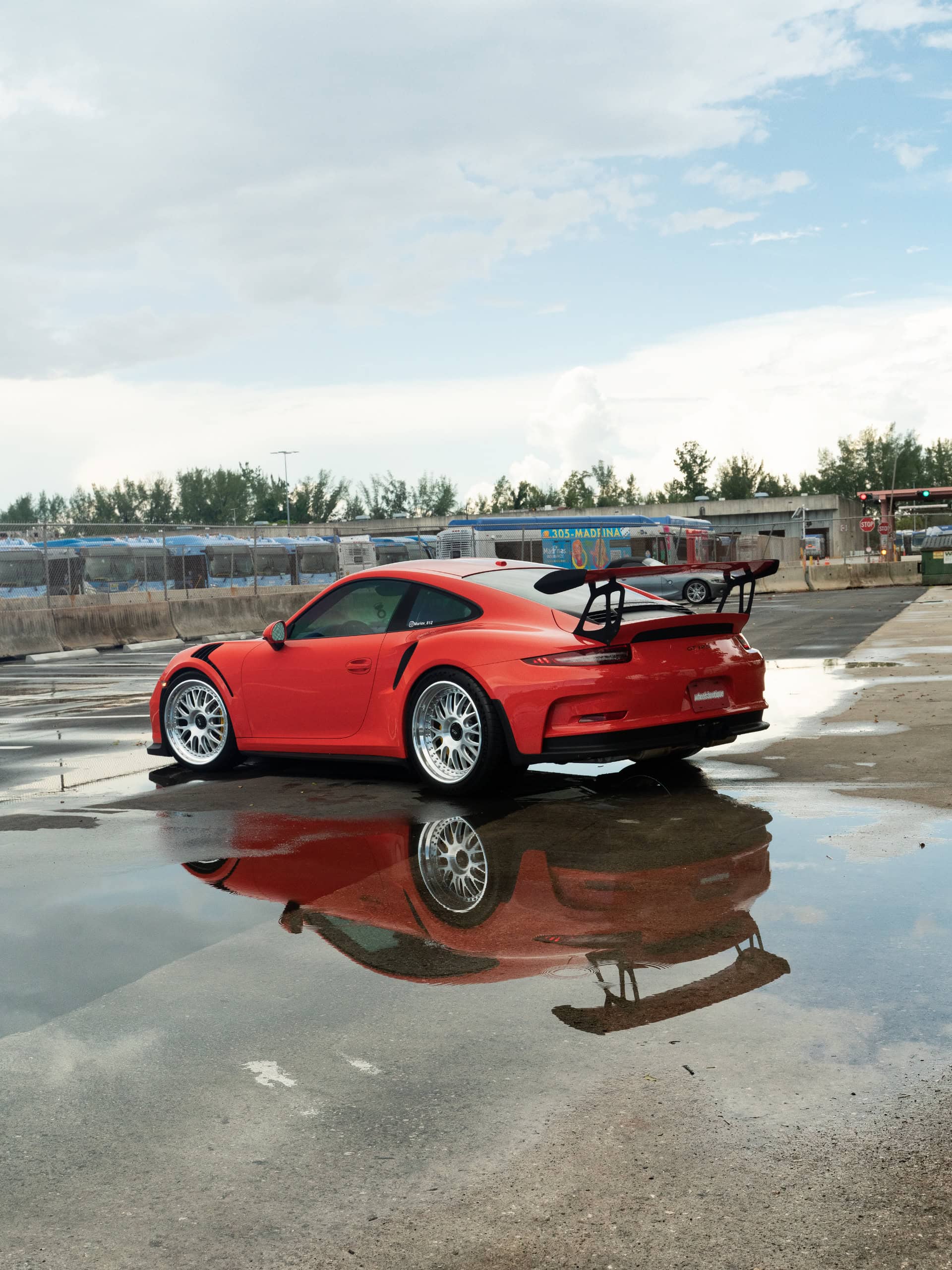 Porsche 991 GT3 RS | Lava Orange | on 1886 S014 | Brushed Clear